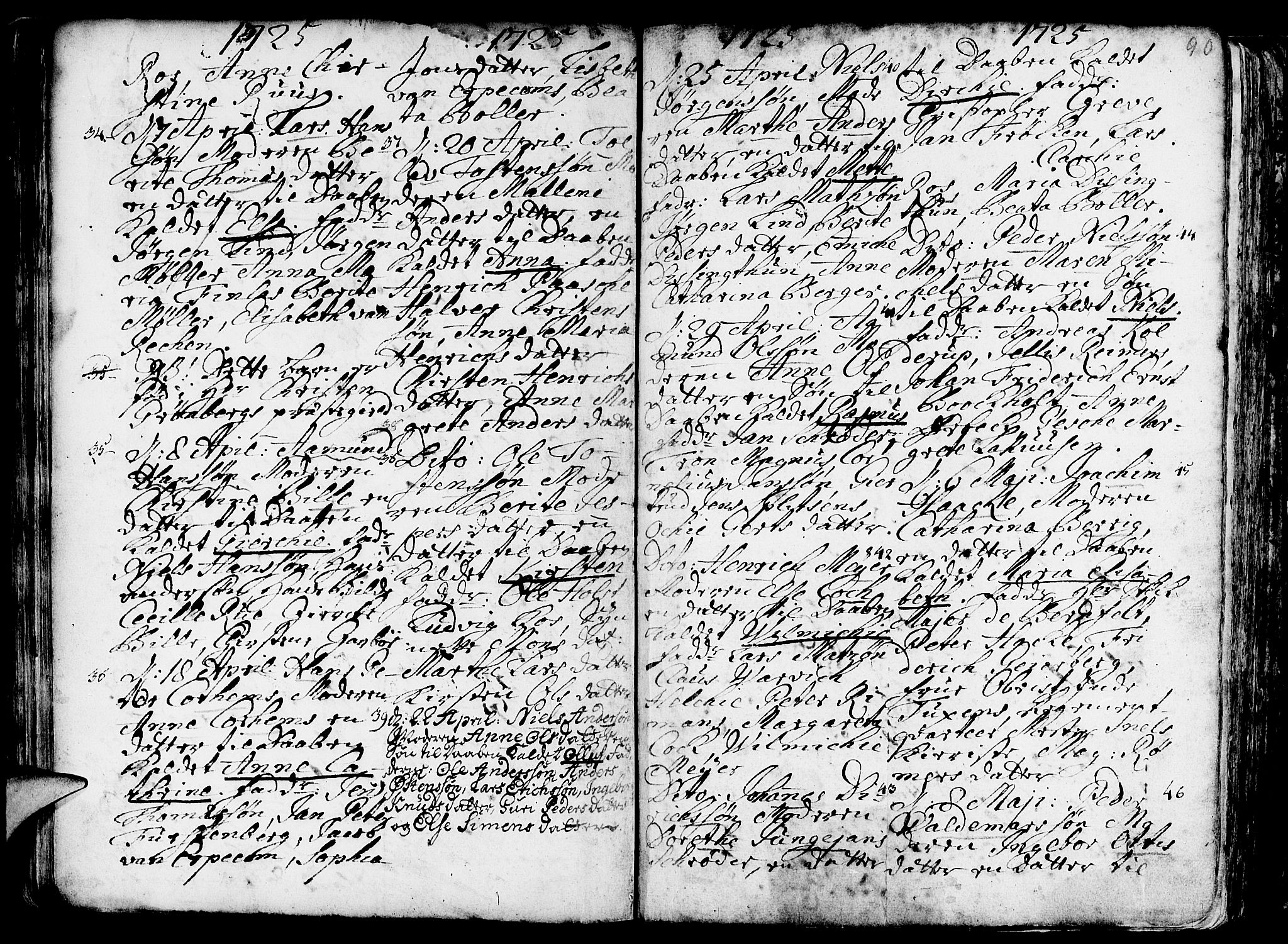 Nykirken Sokneprestembete, AV/SAB-A-77101/H/Haa/L0003: Parish register (official) no. A 3, 1717-1764, p. 90