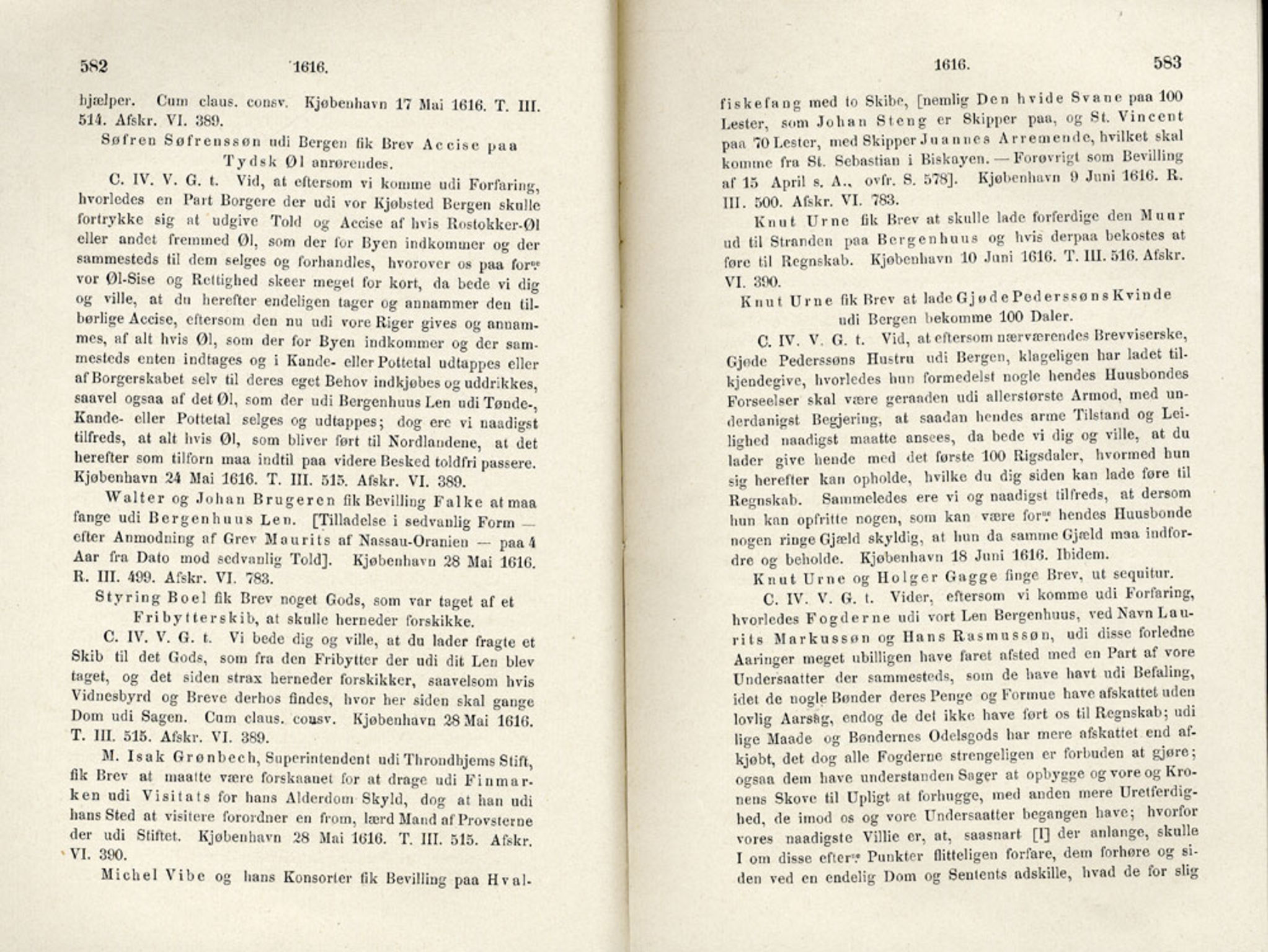 Publikasjoner utgitt av Det Norske Historiske Kildeskriftfond, PUBL/-/-/-: Norske Rigs-Registranter, bind 4, 1603-1618, p. 582-583