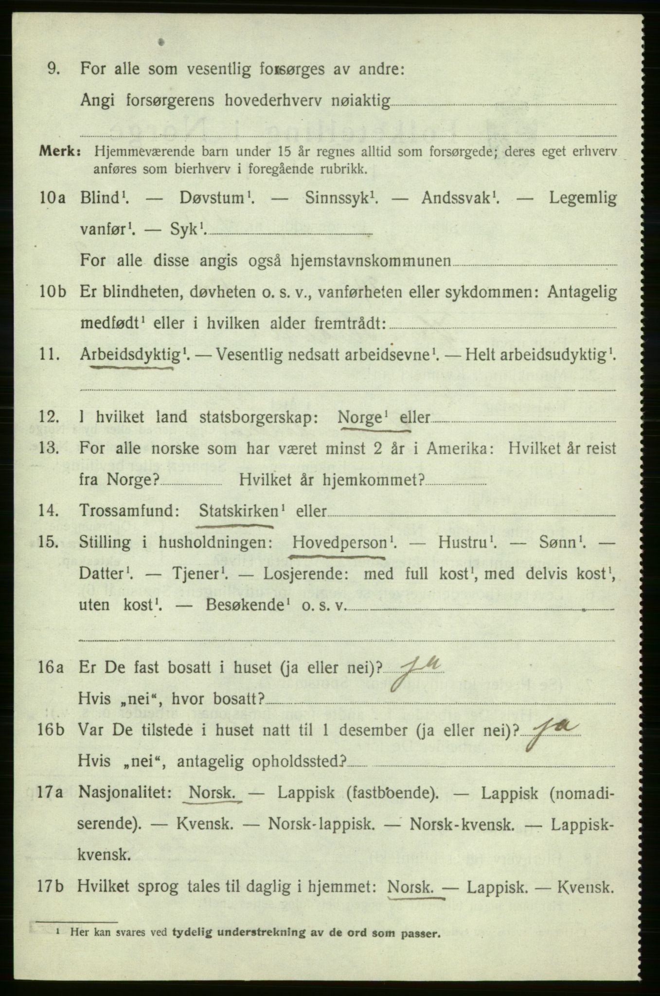 SATØ, 1920 census for Kjelvik, 1920, p. 1640