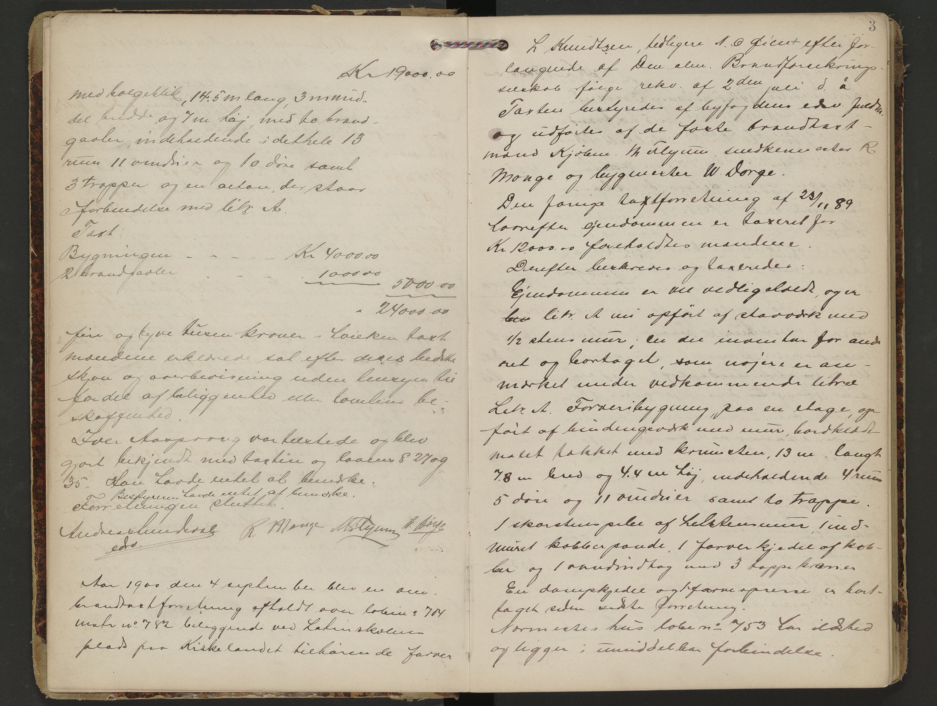 Norges Brannkasse Kristiansund, AV/SAT-A-4776/A/L0003: Branntakstprotokoll, 1900-1903, p. 2b-3a
