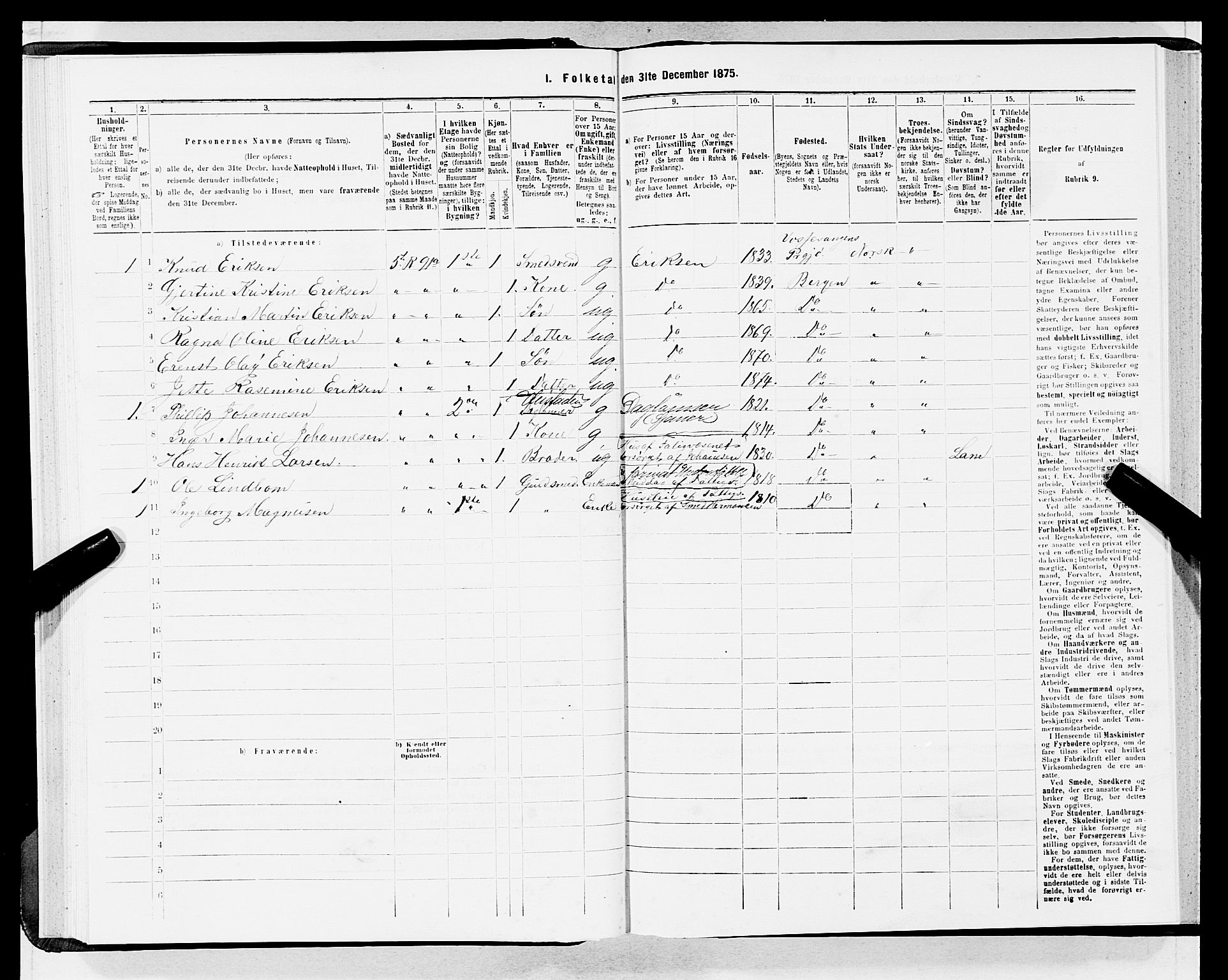 SAB, 1875 census for 1301 Bergen, 1875, p. 950