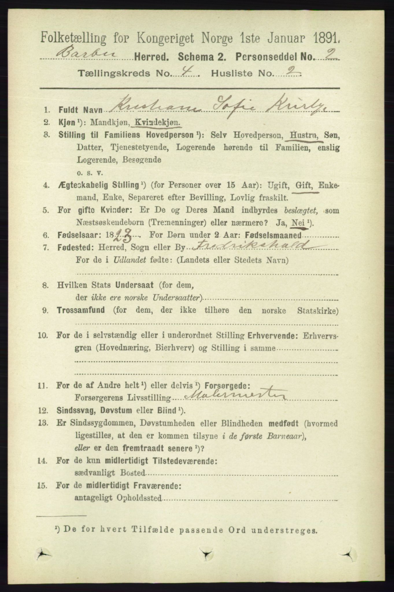 RA, 1891 census for 0990 Barbu, 1891, p. 2456