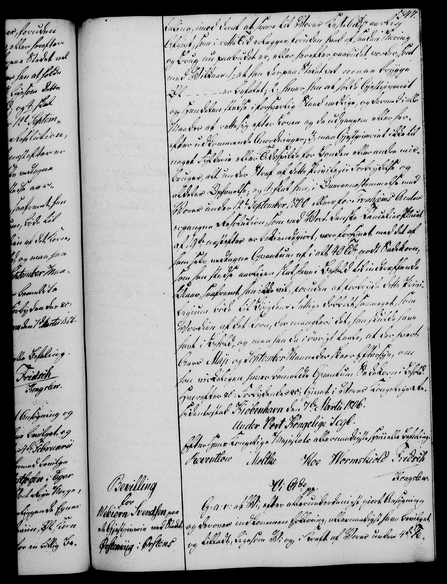 Rentekammeret, Kammerkanselliet, AV/RA-EA-3111/G/Gg/Gga/L0018: Norsk ekspedisjonsprotokoll med register (merket RK 53.18), 1804-1806, p. 347