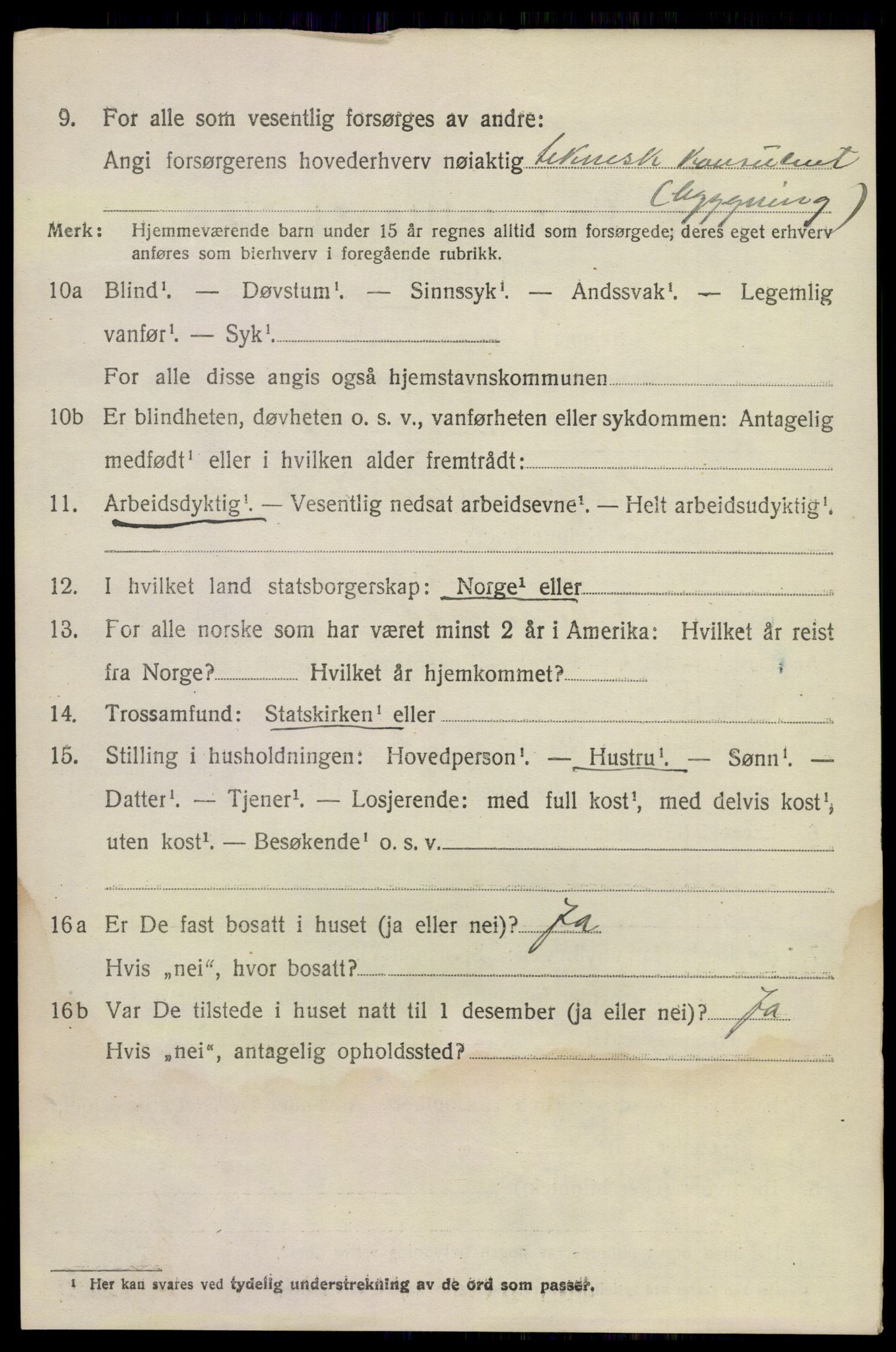 SAKO, 1920 census for Sandeherred, 1920, p. 9219
