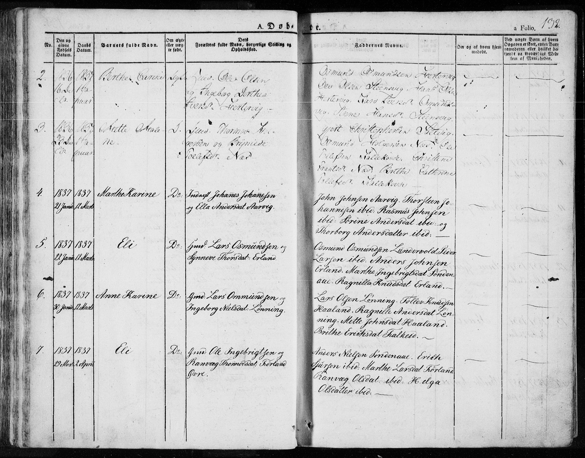 Tysvær sokneprestkontor, SAST/A -101864/H/Ha/Haa/L0001: Parish register (official) no. A 1.1, 1831-1856, p. 132