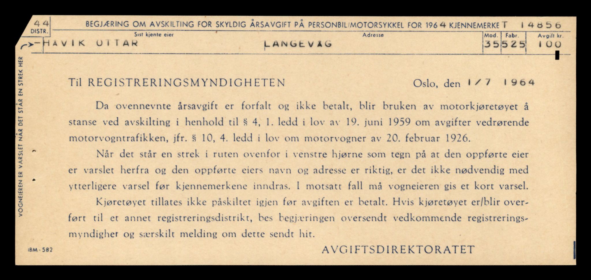 Møre og Romsdal vegkontor - Ålesund trafikkstasjon, AV/SAT-A-4099/F/Fe/L0048: Registreringskort for kjøretøy T 14721 - T 14863, 1927-1998, p. 3123