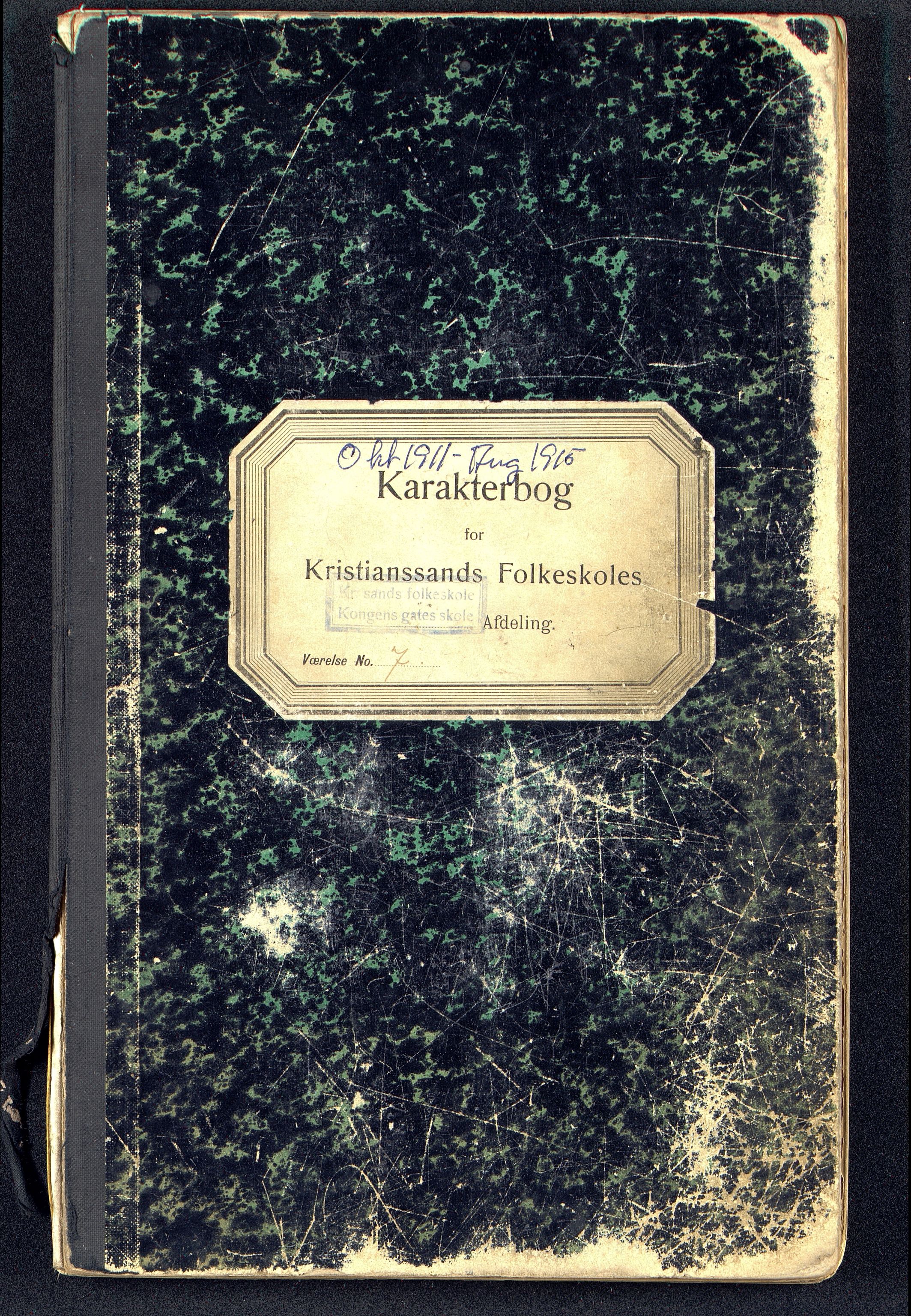 Kristiansand By - Kongensgate Skole, ARKSOR/1001KG560/G/Gb/L0006/0006: Karakterprotokoller / Karakterprotokoll, 1911-1915