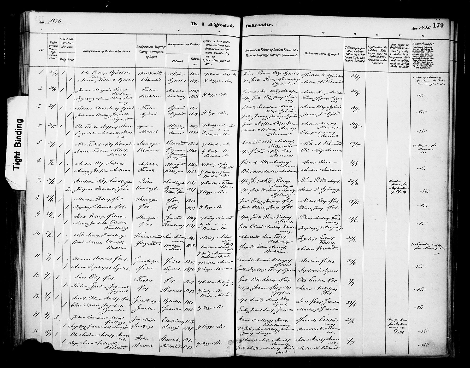 Ministerialprotokoller, klokkerbøker og fødselsregistre - Møre og Romsdal, SAT/A-1454/569/L0819: Parish register (official) no. 569A05, 1885-1899, p. 179
