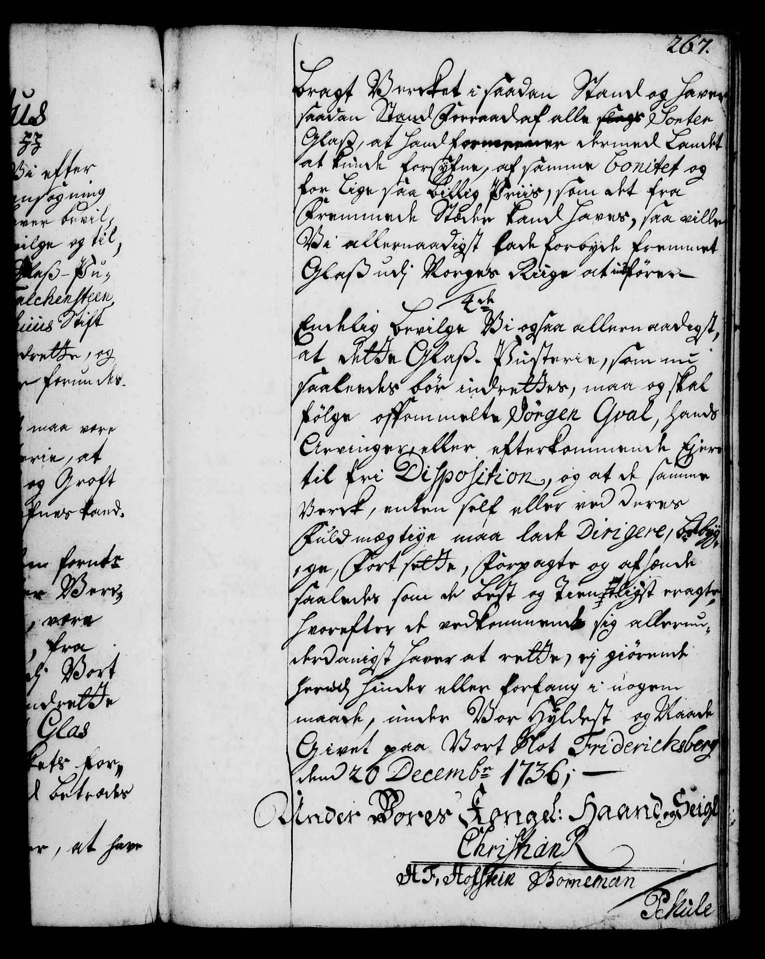 Rentekammeret, Kammerkanselliet, RA/EA-3111/G/Gg/Gga/L0004: Norsk ekspedisjonsprotokoll med register (merket RK 53.4), 1734-1741, p. 267