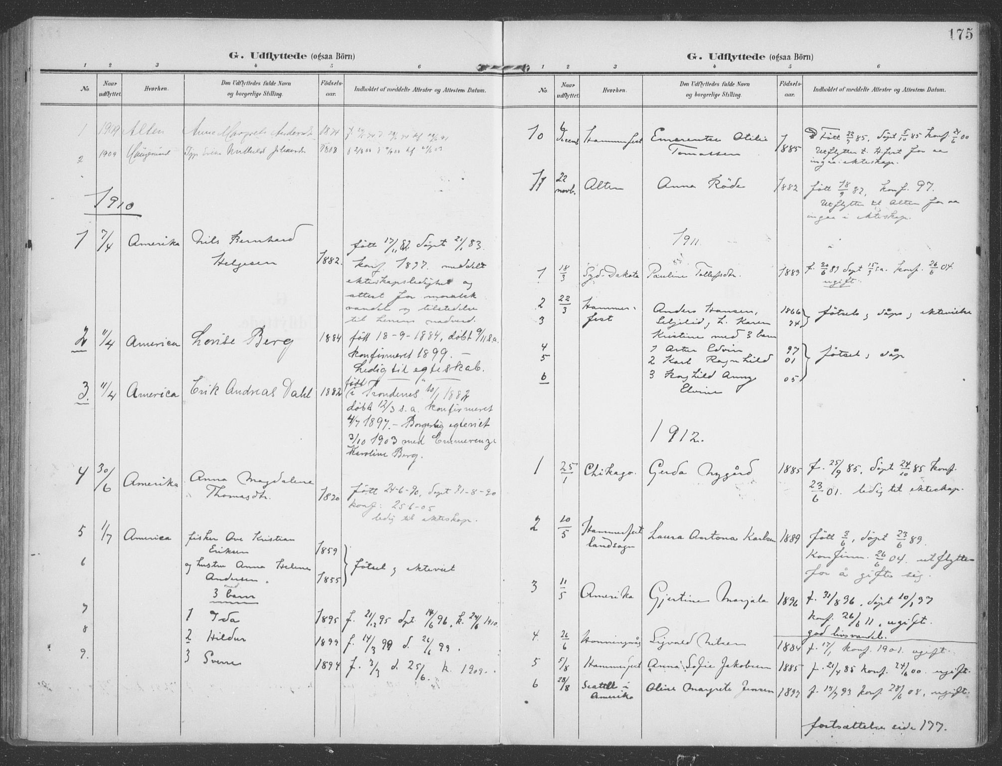 Talvik sokneprestkontor, SATØ/S-1337/H/Ha/L0017kirke: Parish register (official) no. 17, 1906-1915, p. 175