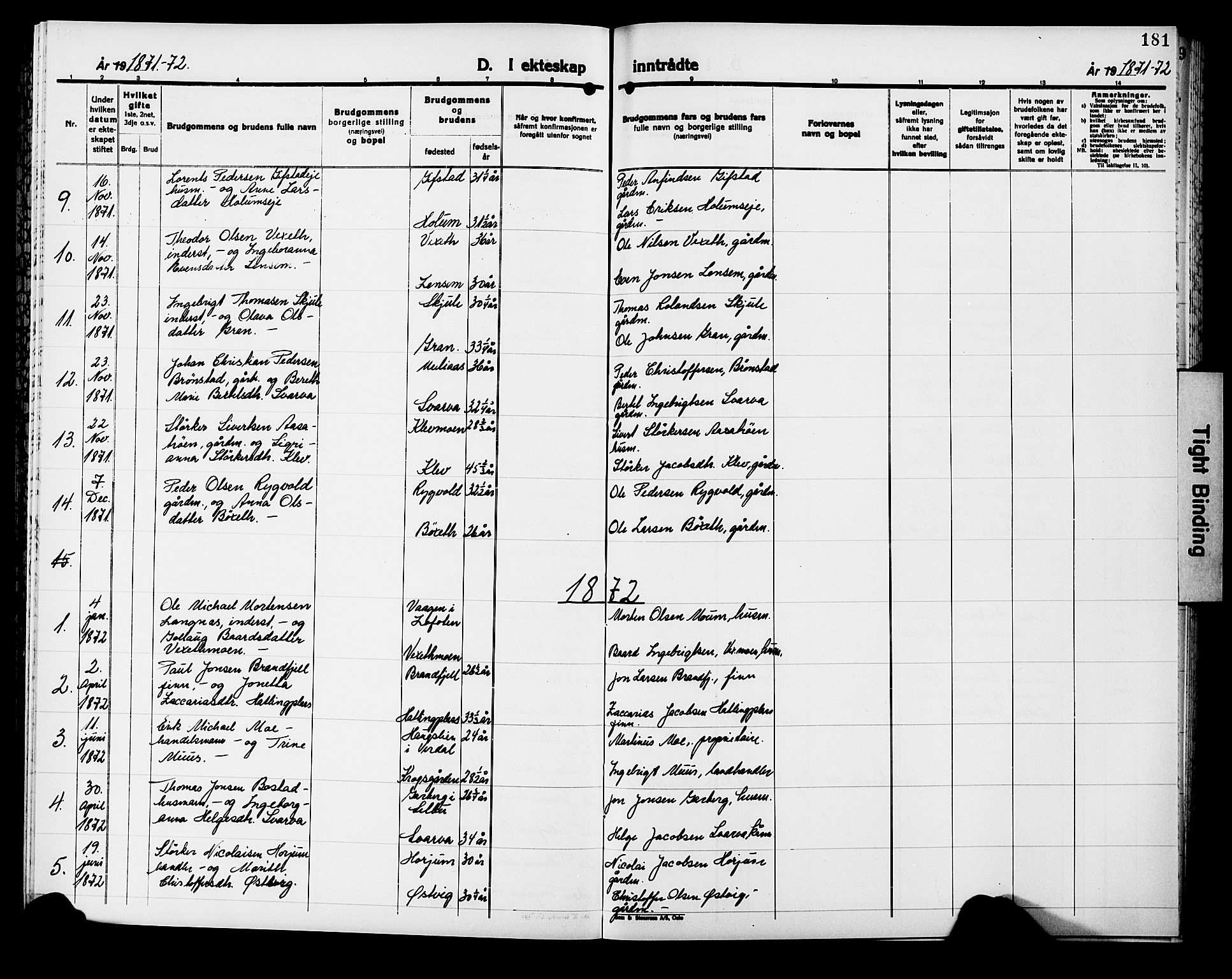 Ministerialprotokoller, klokkerbøker og fødselsregistre - Nord-Trøndelag, SAT/A-1458/749/L0485: Parish register (official) no. 749D01, 1857-1872, p. 181