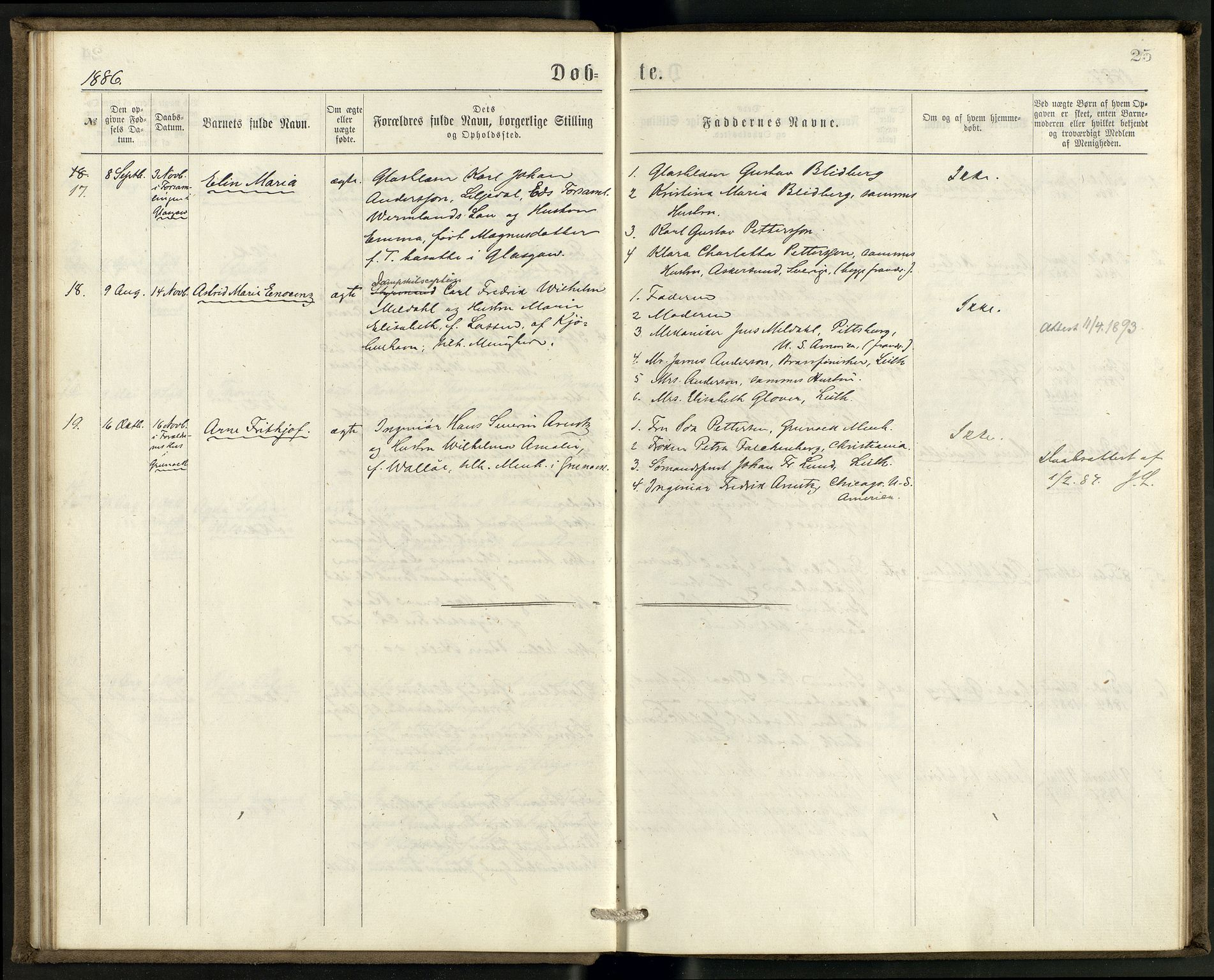 Den norske sjømannsmisjon i utlandet/Skotske havner (Leith, Glasgow), AV/SAB-SAB/PA-0100/H/Ha/Haa/L0002: Parish register (official) no. A 2, 1877-1887, p. 24b-25a