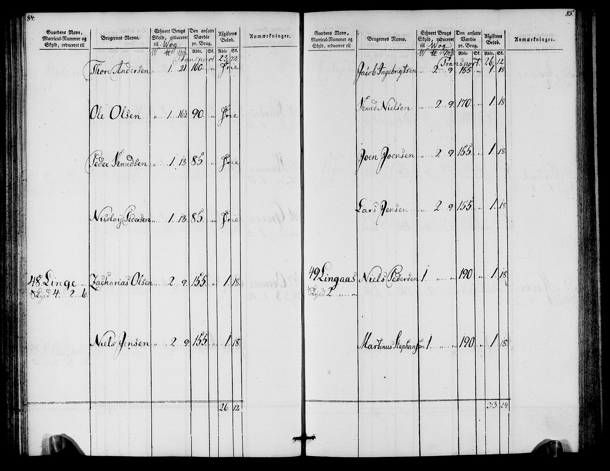 Rentekammeret inntil 1814, Realistisk ordnet avdeling, AV/RA-EA-4070/N/Ne/Nea/L0125a: Sunnmøre fogderi. Oppebørselsregister for fogderiets nordre del, 1803, p. 44