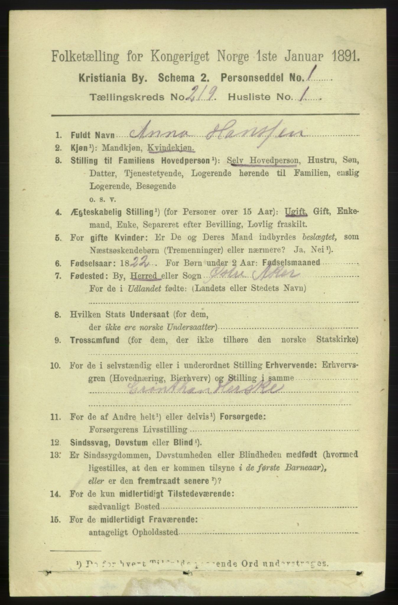 RA, 1891 census for 0301 Kristiania, 1891, p. 129967