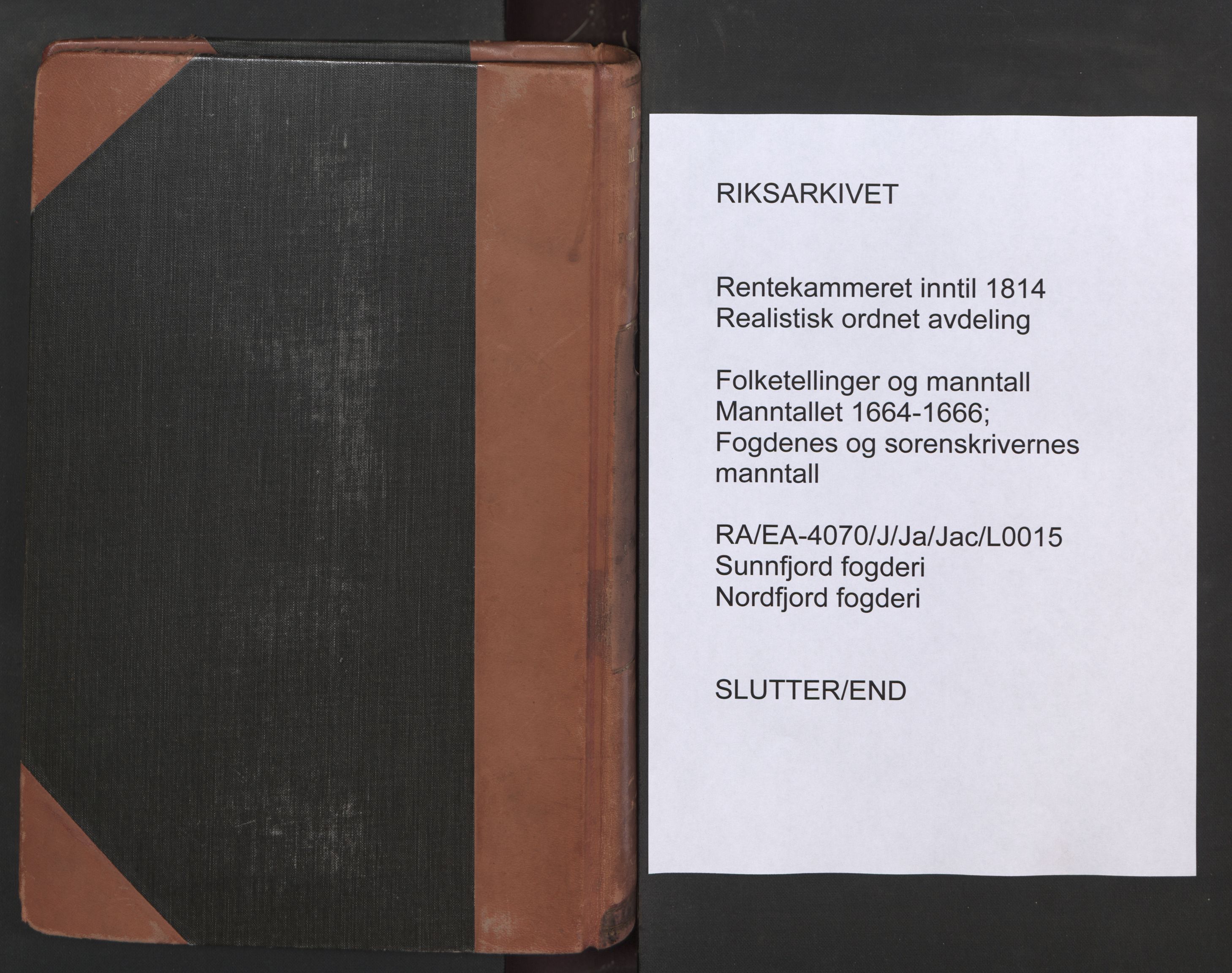 RA, Bailiff's Census 1664-1666, no. 15: Nordfjord fogderi and Sunnfjord fogderi, 1664