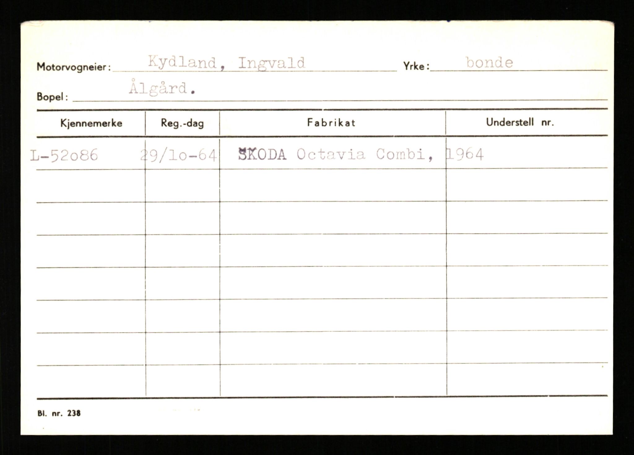 Stavanger trafikkstasjon, AV/SAST-A-101942/0/H/L0021: Kristiania - Landsnes, 1930-1971, p. 1986