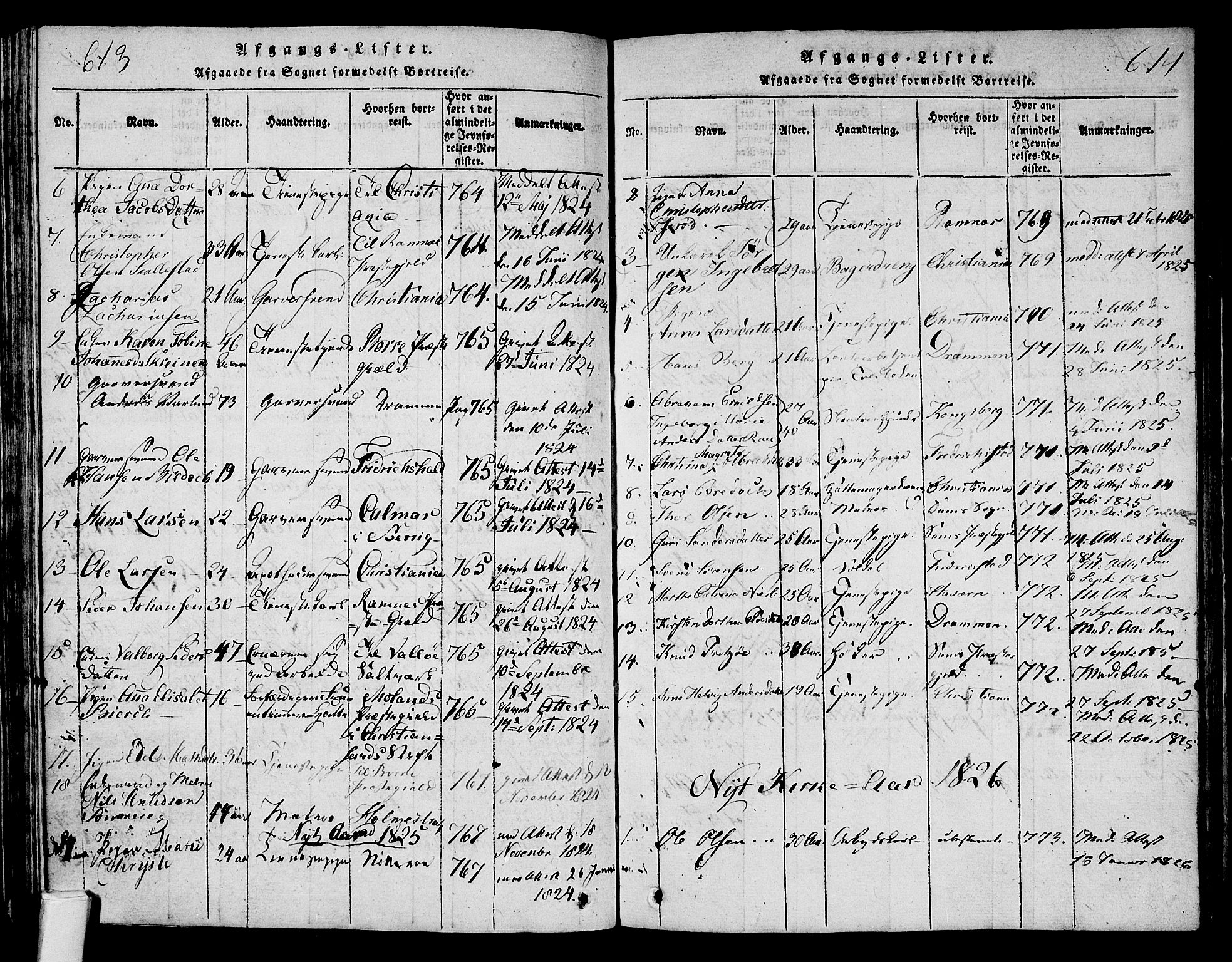 Tønsberg kirkebøker, AV/SAKO-A-330/F/Fa/L0004: Parish register (official) no. I 4, 1813-1826, p. 613-614