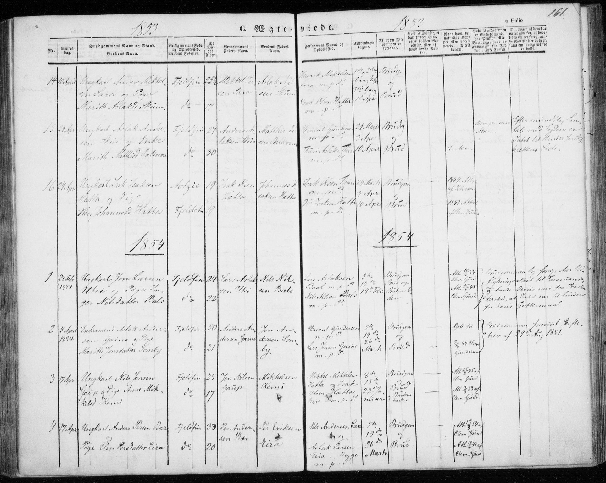 Kautokeino sokneprestembete, SATØ/S-1340/H/Ha/L0002.kirke: Parish register (official) no. 2, 1843-1861, p. 161