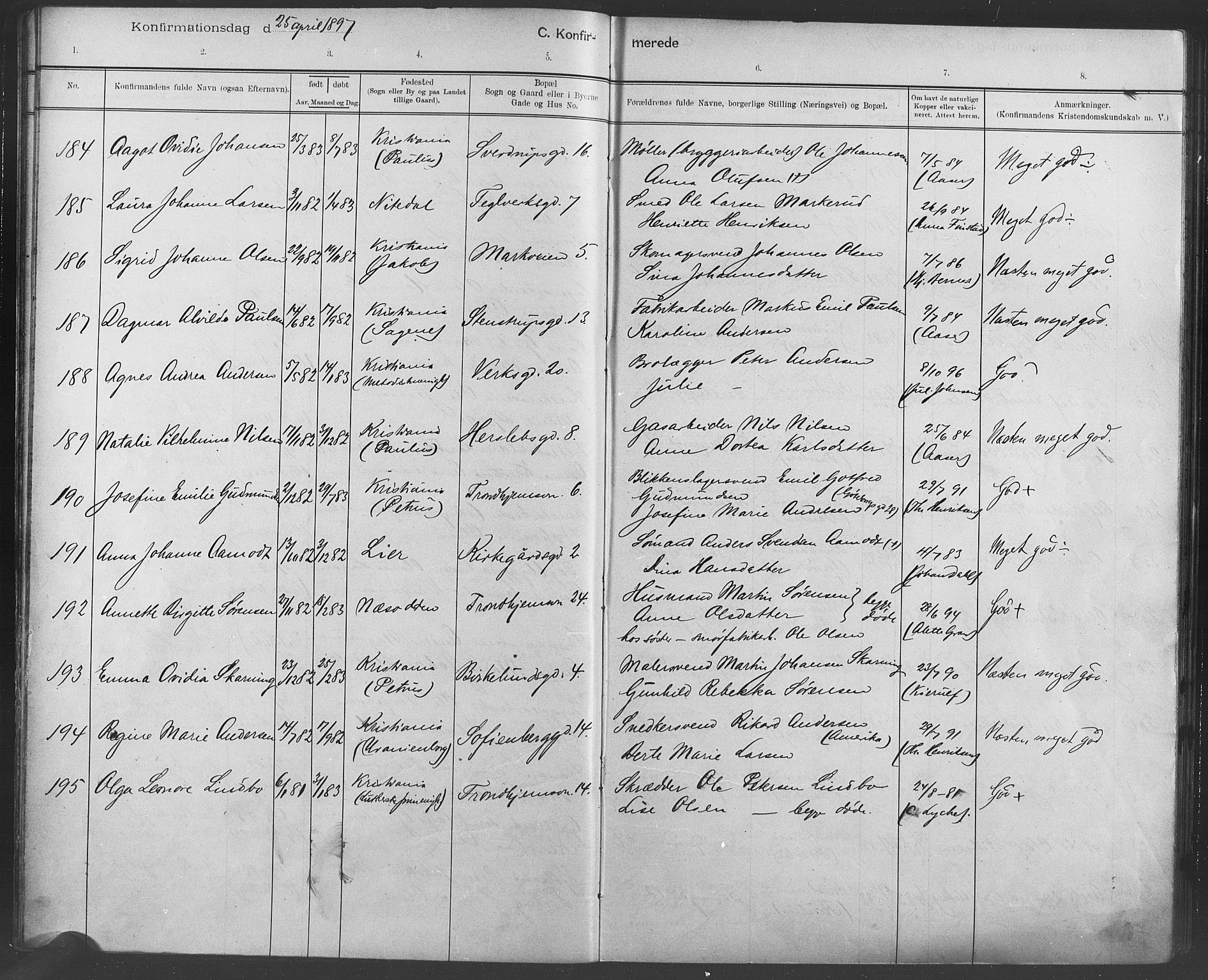 Paulus prestekontor Kirkebøker, AV/SAO-A-10871/F/Fa/L0007: Parish register (official) no. 7, 1897-1915