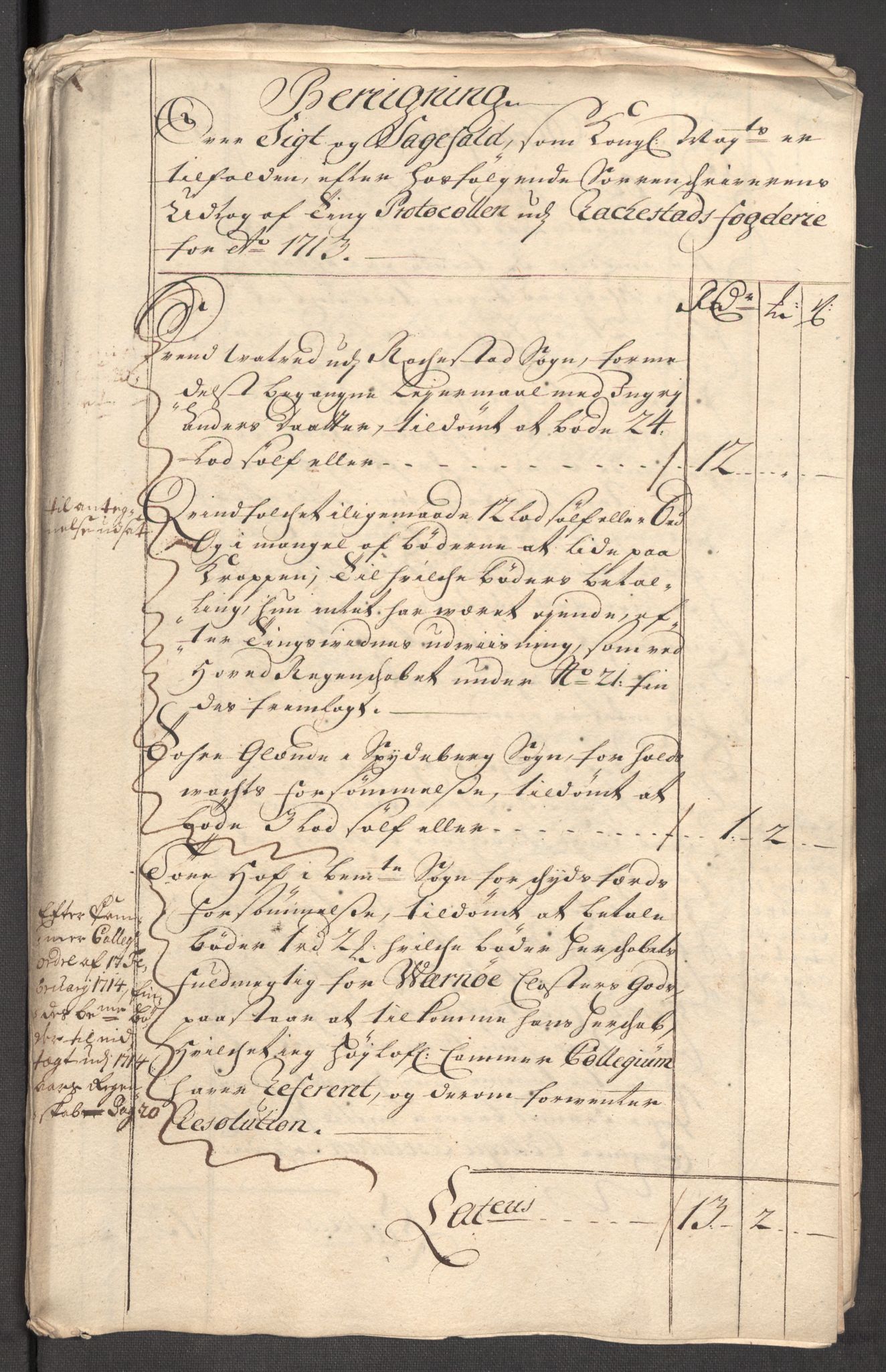 Rentekammeret inntil 1814, Reviderte regnskaper, Fogderegnskap, AV/RA-EA-4092/R07/L0306: Fogderegnskap Rakkestad, Heggen og Frøland, 1713, p. 335