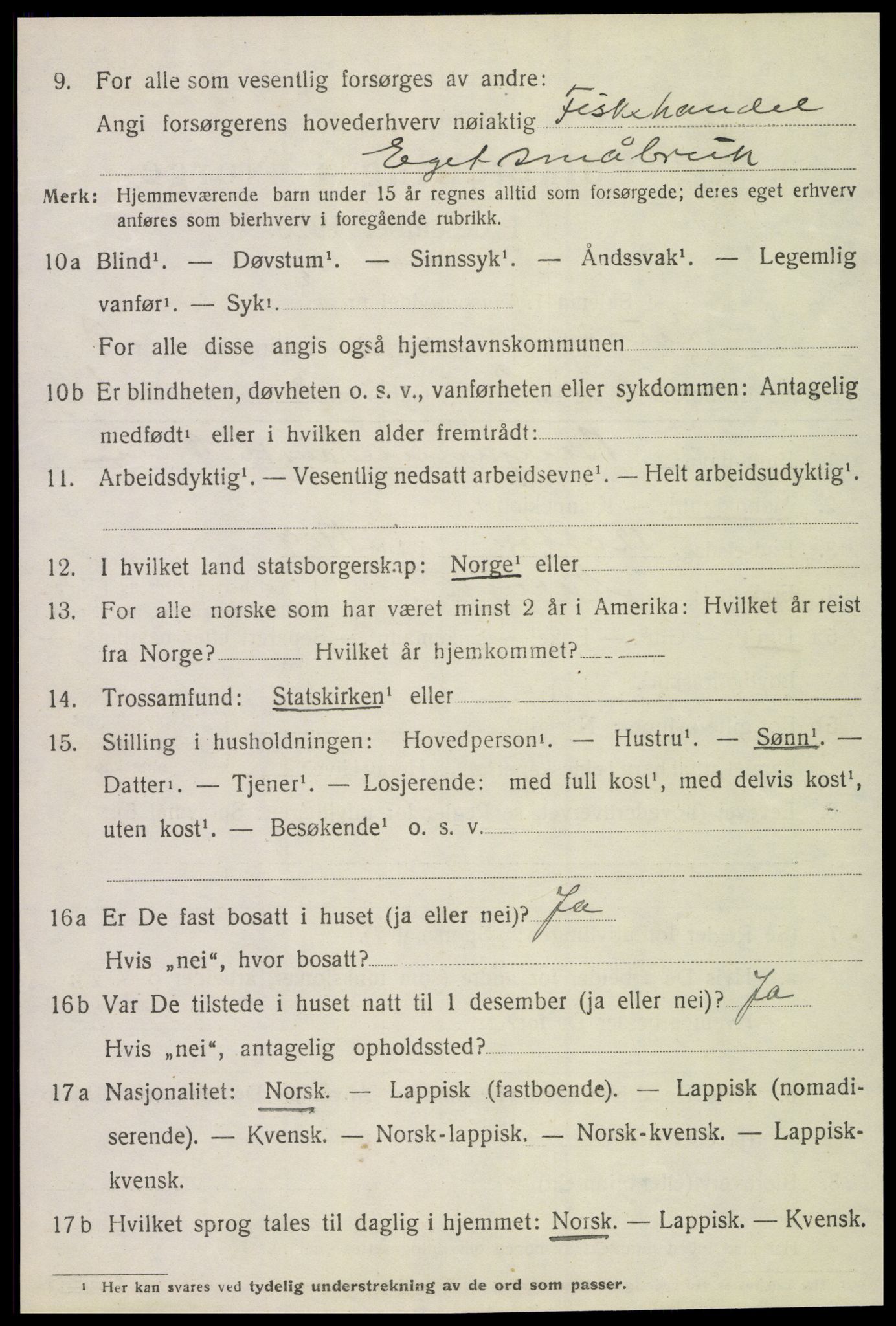 SAT, 1920 census for Lurøy, 1920, p. 4034