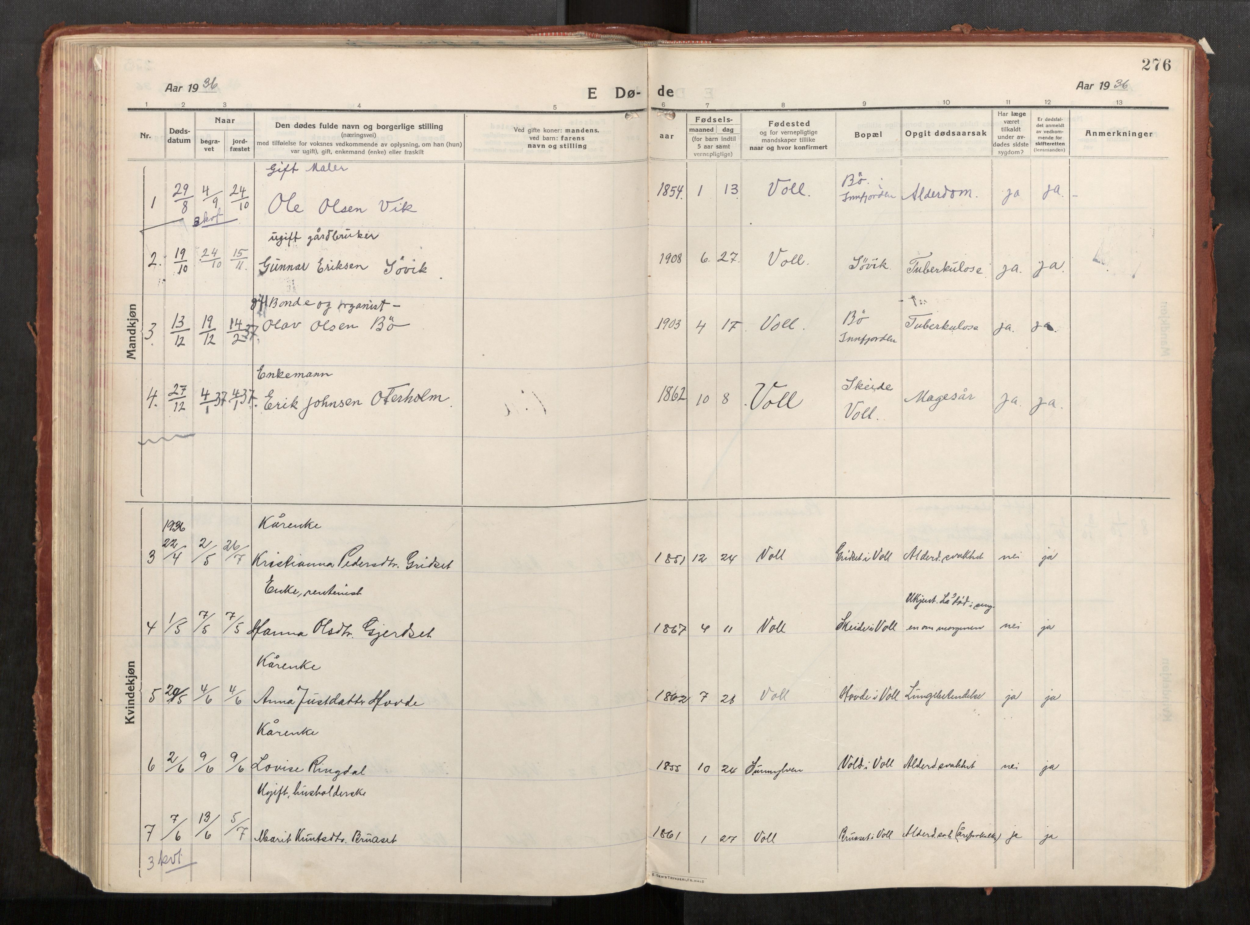 Eid sokneprestkontor, AV/SAT-A-1254: Parish register (official) no. 543A04, 1916-1956, p. 276