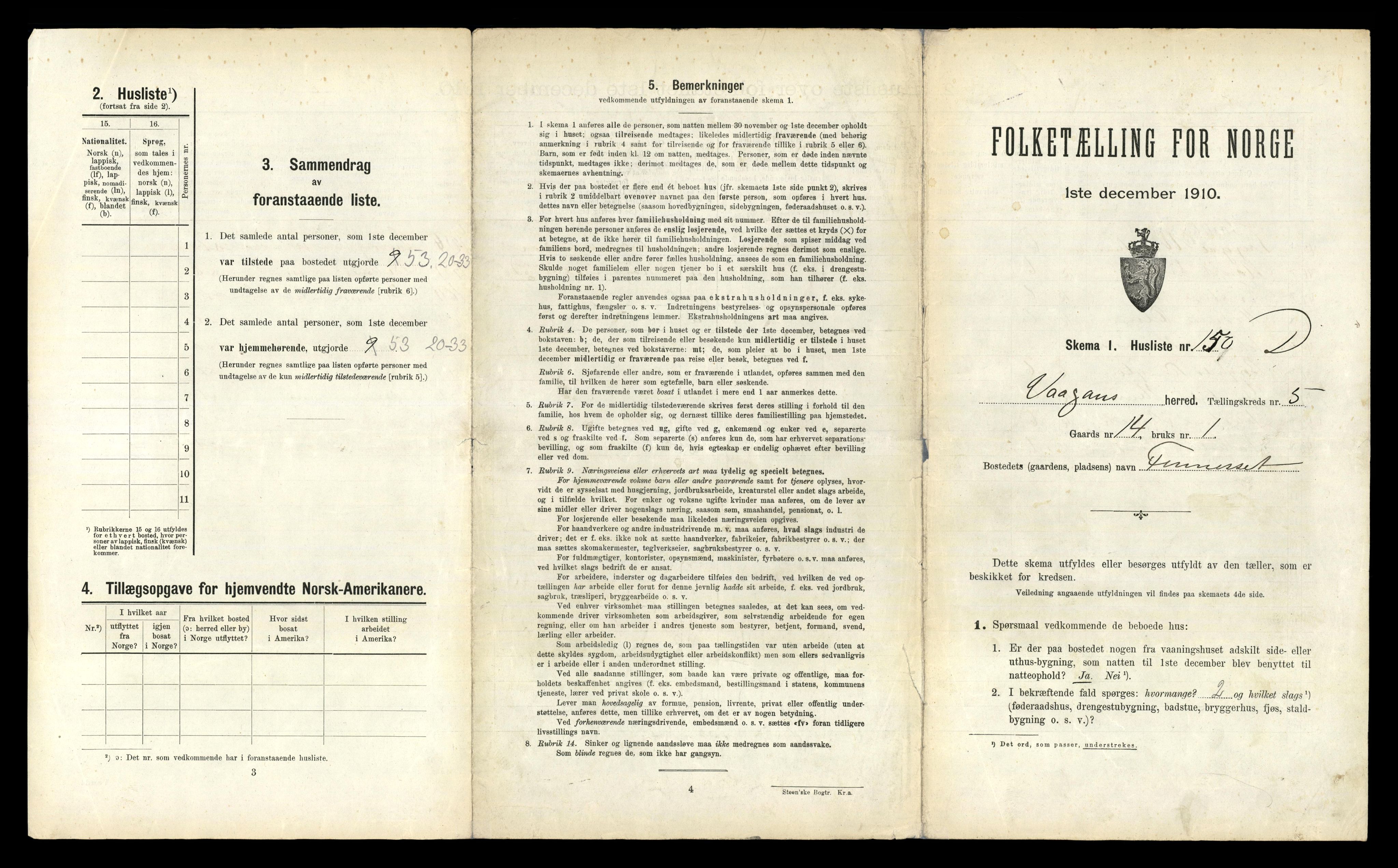 RA, 1910 census for Vågan, 1910, p. 749