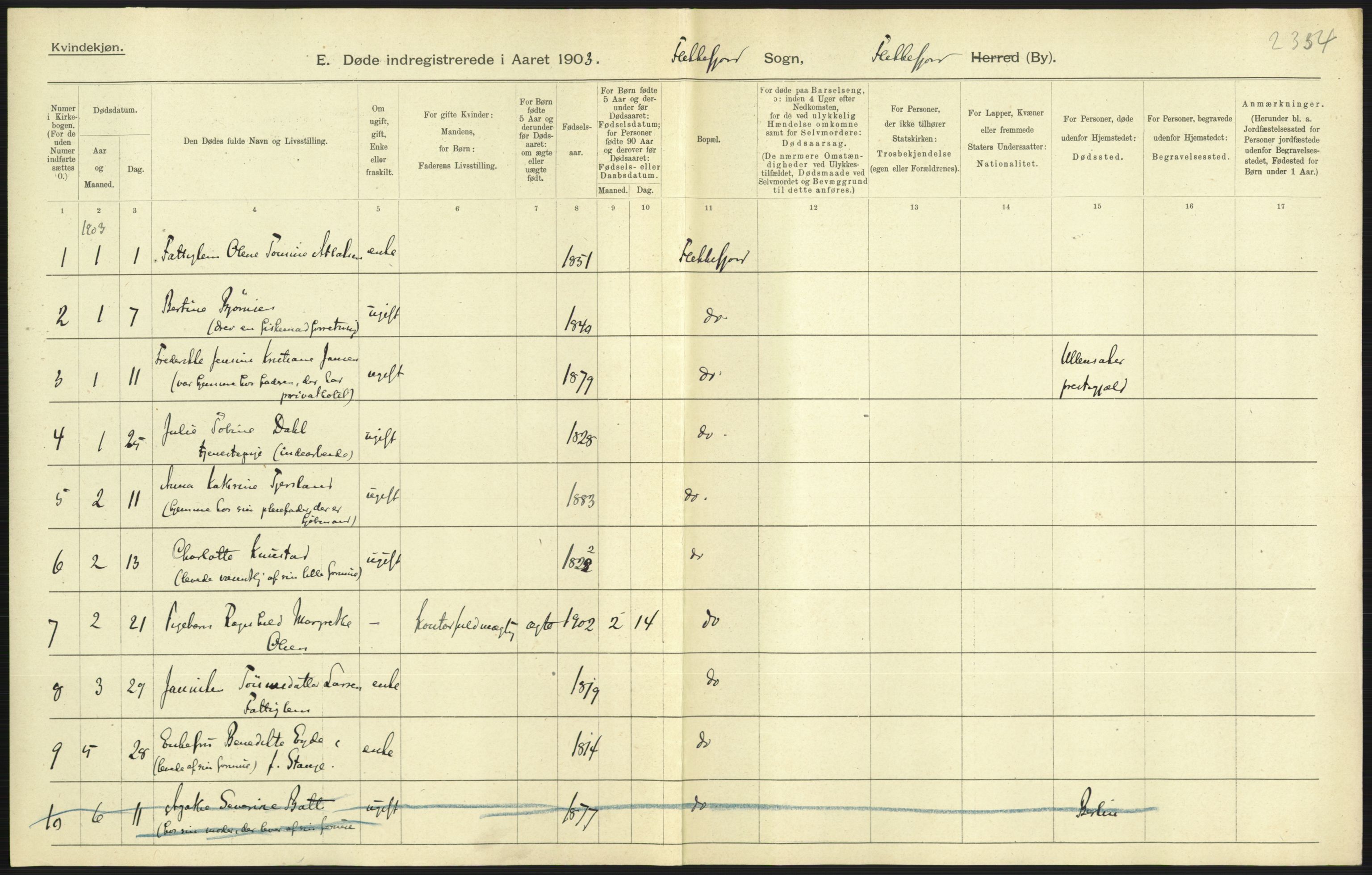 Statistisk sentralbyrå, Sosiodemografiske emner, Befolkning, AV/RA-S-2228/D/Df/Dfa/Dfaa/L0011: Lister og Mandal amt: Fødte, gifte, døde, 1903, p. 565