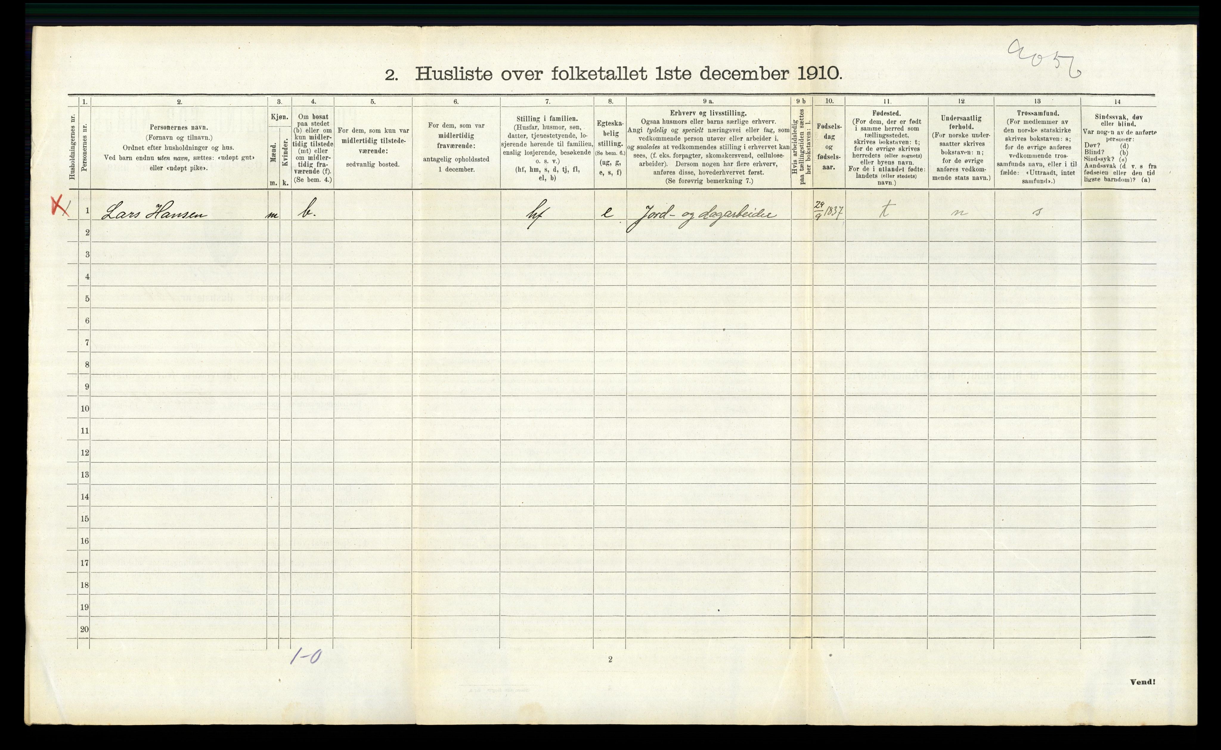 RA, 1910 census for Romedal, 1910, p. 326