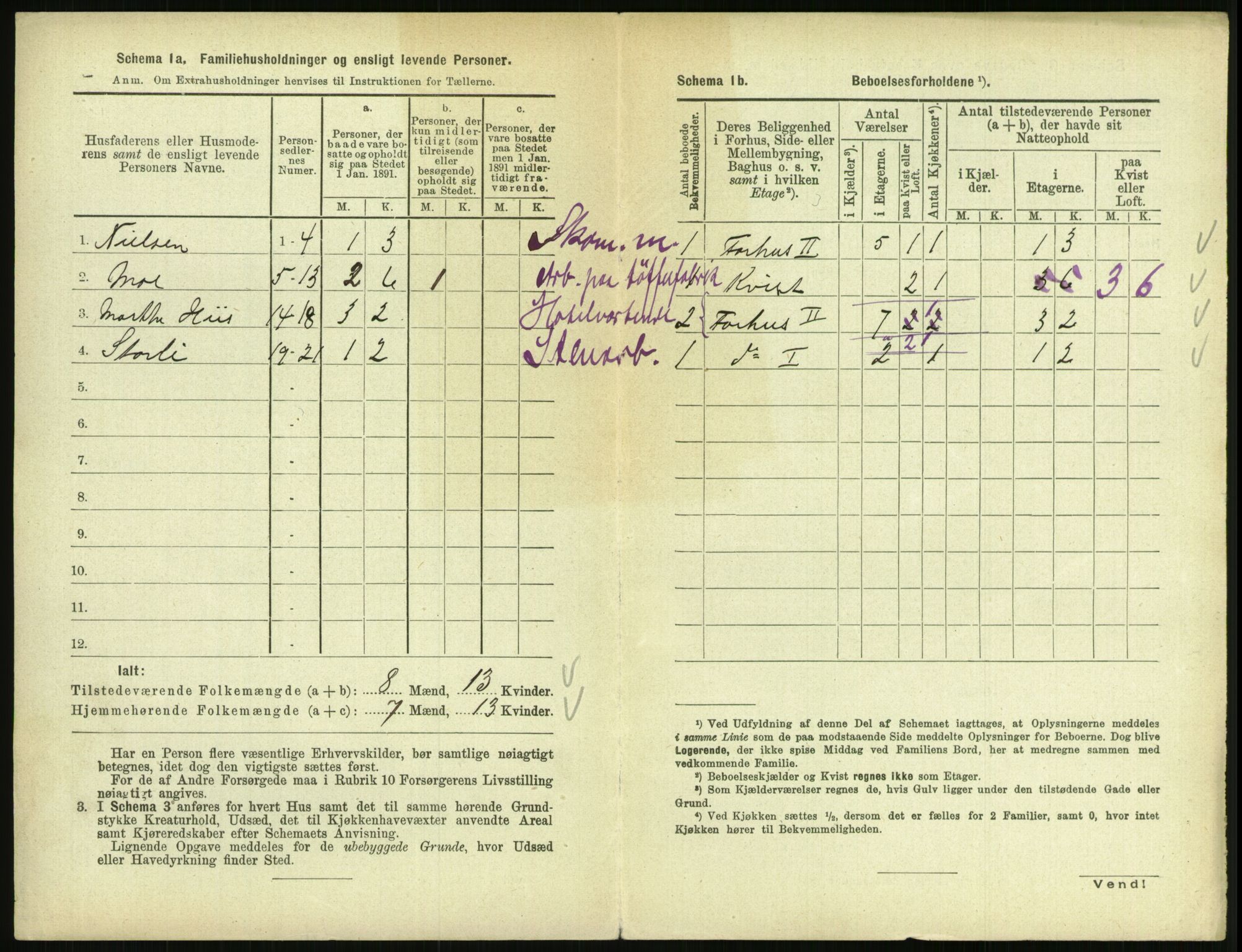 RA, 1891 census for 0801 Kragerø, 1891, p. 897