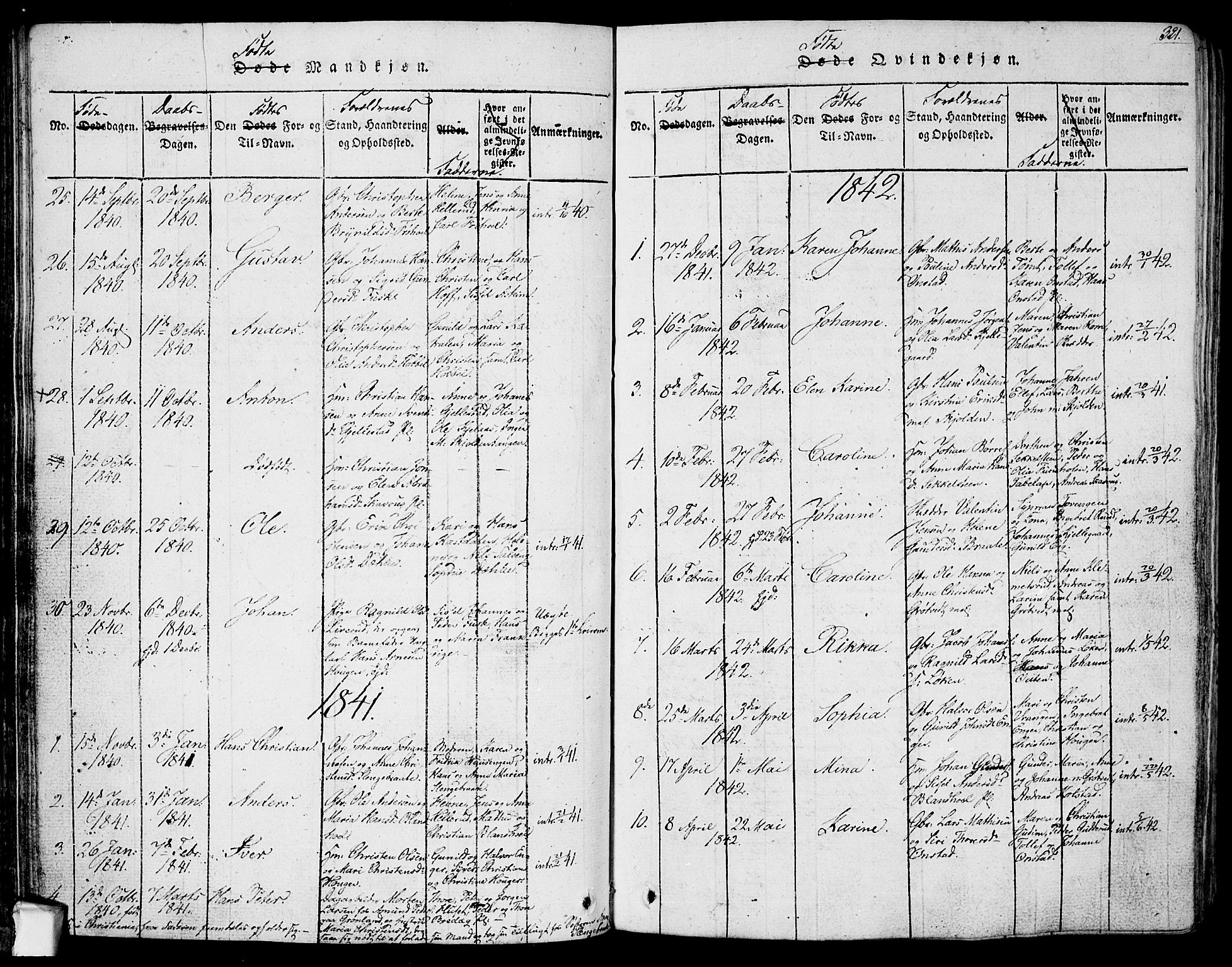 Askim prestekontor Kirkebøker, SAO/A-10900/F/Fa/L0004: Parish register (official) no. 4, 1817-1846, p. 320-321