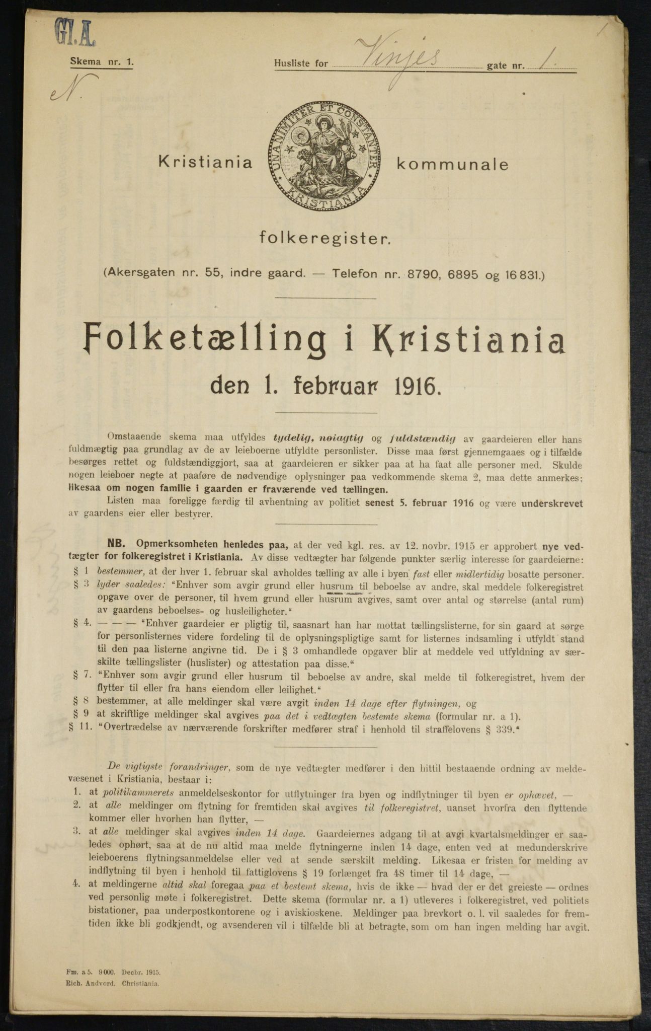 OBA, Municipal Census 1916 for Kristiania, 1916, p. 127388