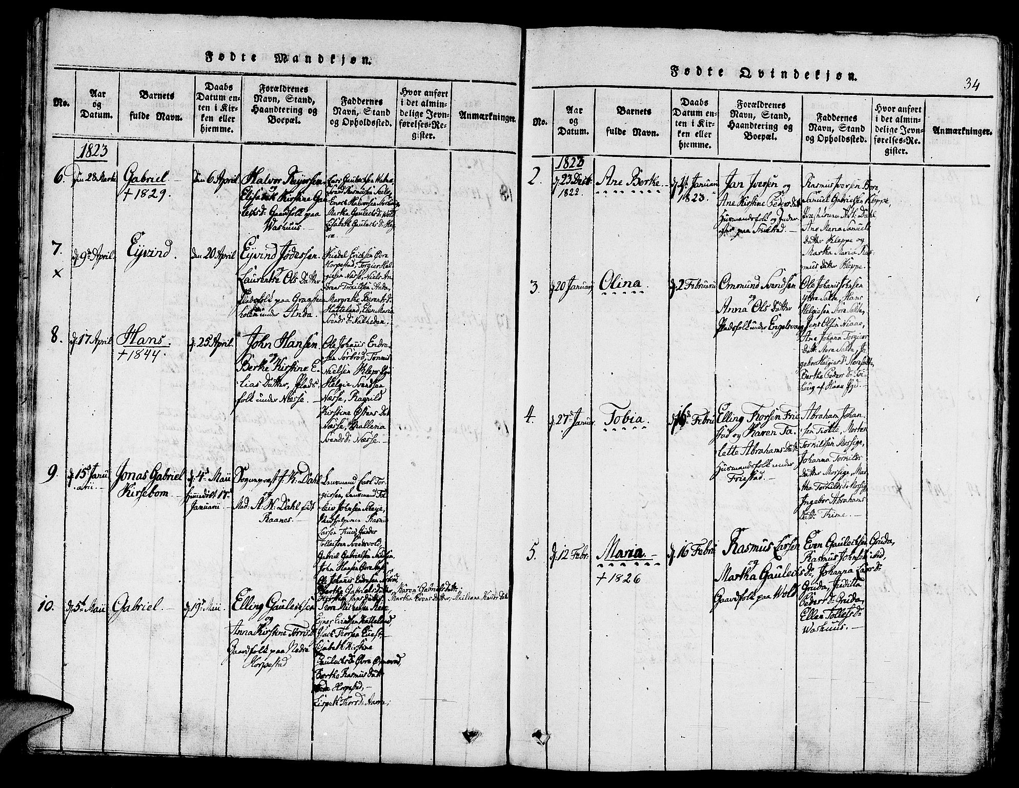 Klepp sokneprestkontor, AV/SAST-A-101803/001/3/30BA/L0002: Parish register (official) no. A 2, 1816-1833, p. 34