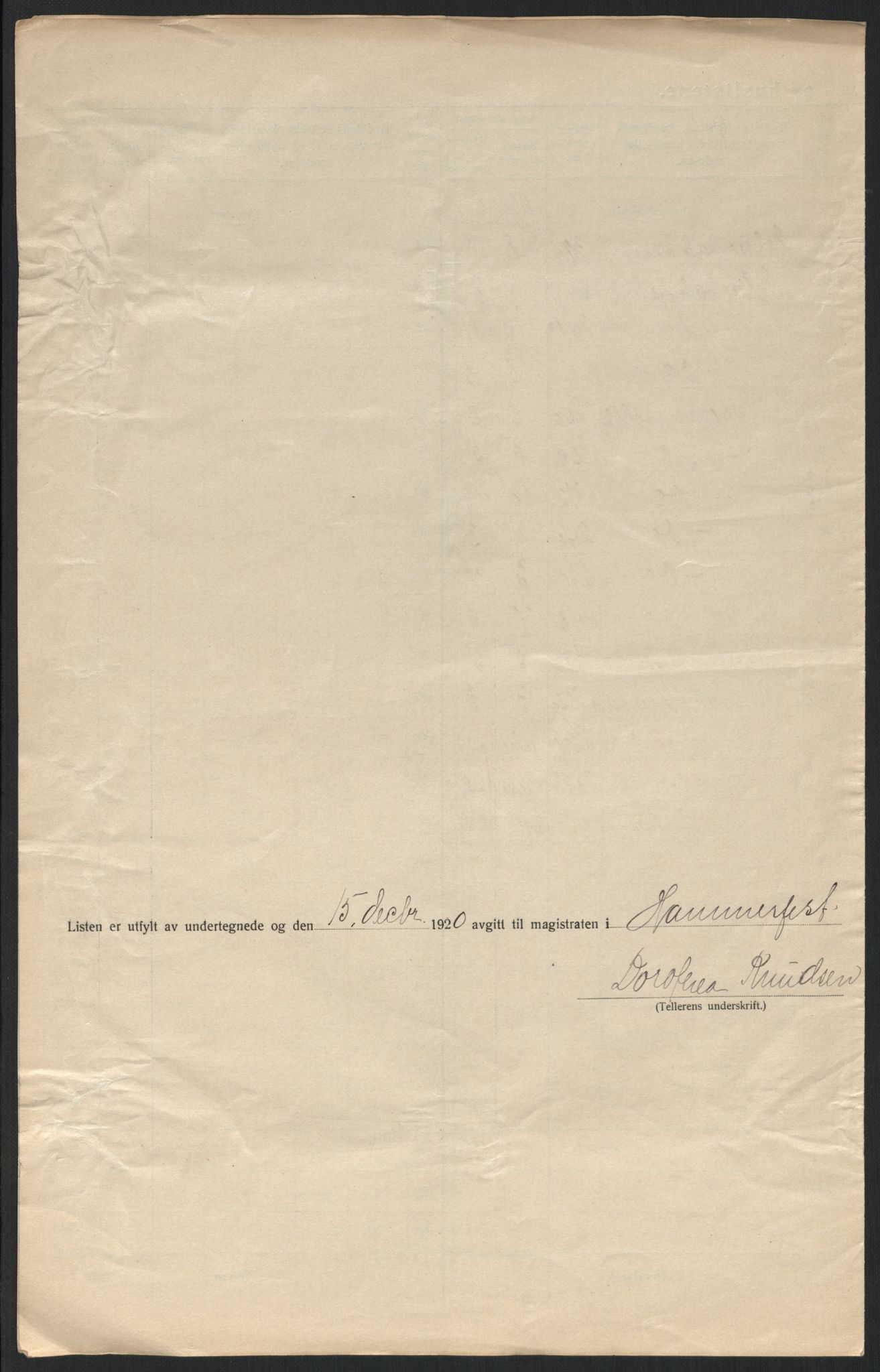 SATØ, 1920 census for Hammerfest, 1920, p. 21