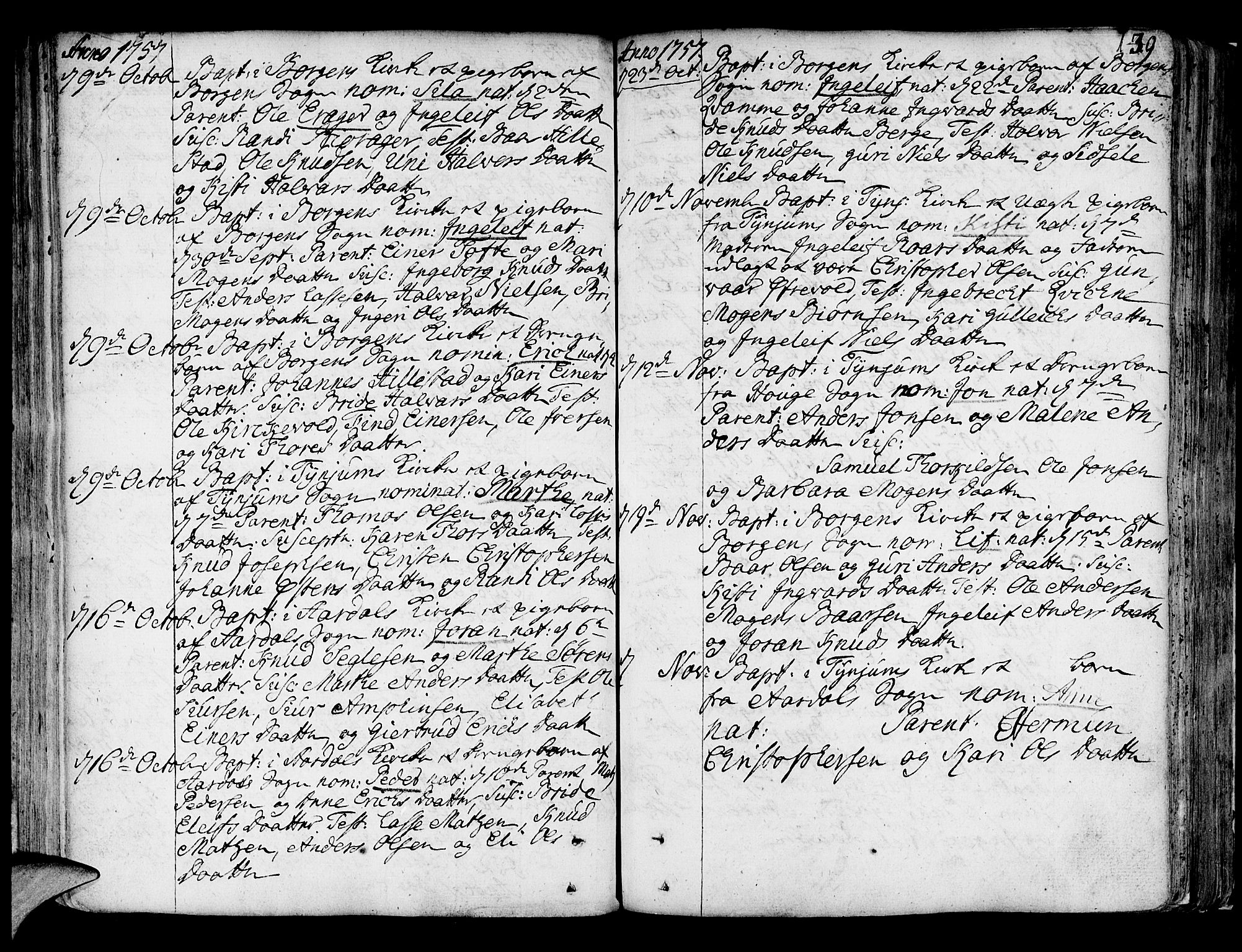 Lærdal sokneprestembete, SAB/A-81201: Parish register (official) no. A 2, 1752-1782, p. 139