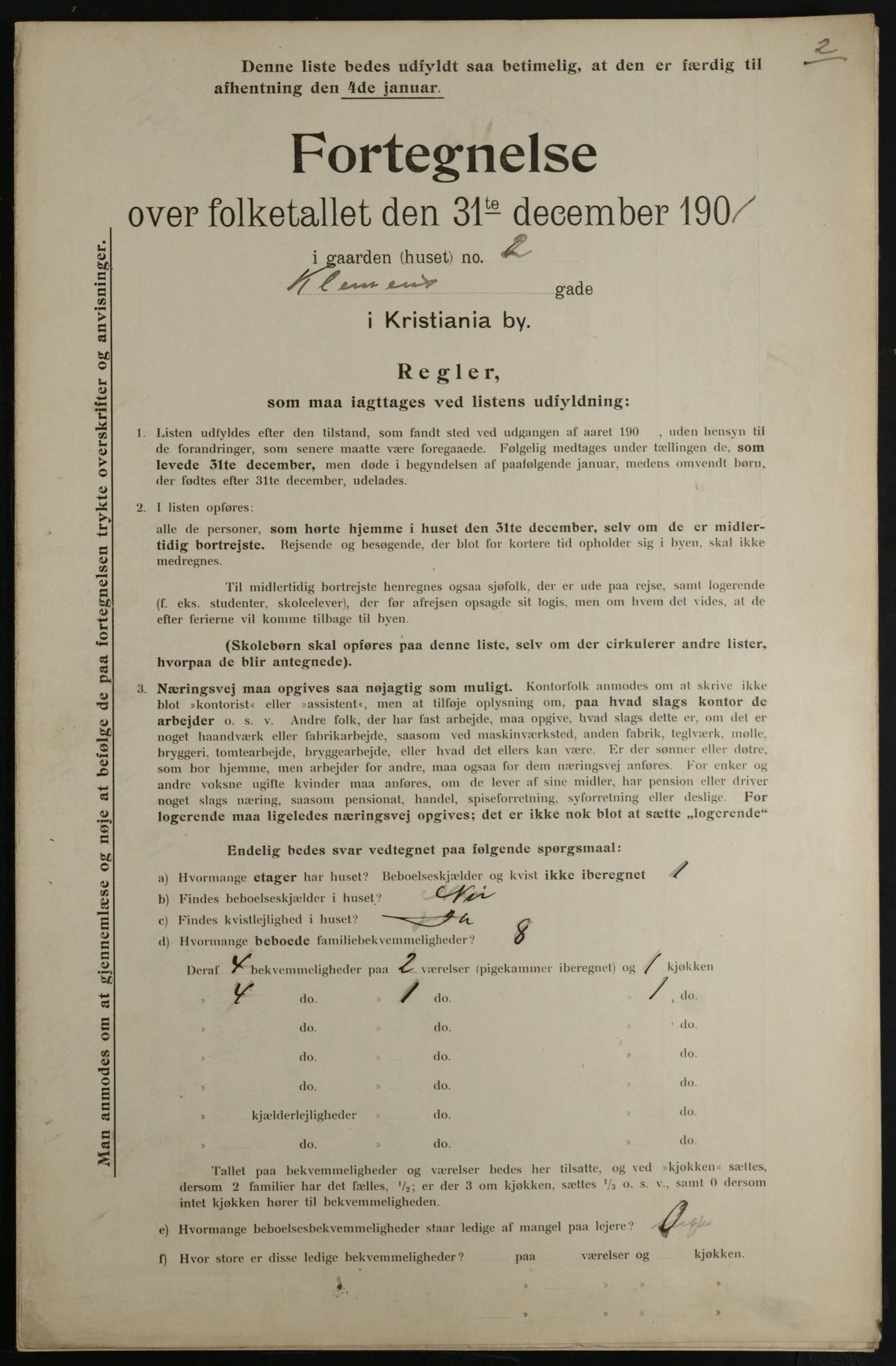 OBA, Municipal Census 1901 for Kristiania, 1901, p. 2082