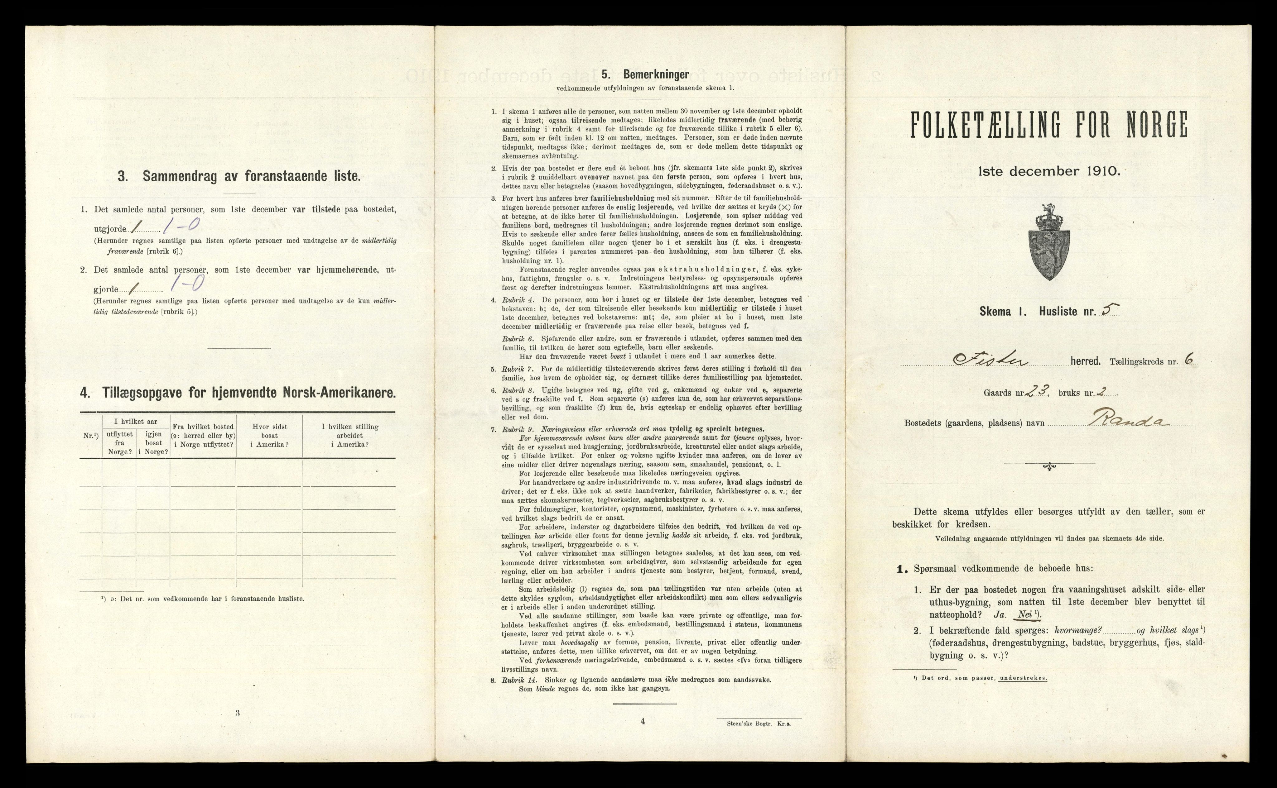 RA, 1910 census for Fister, 1910, p. 294