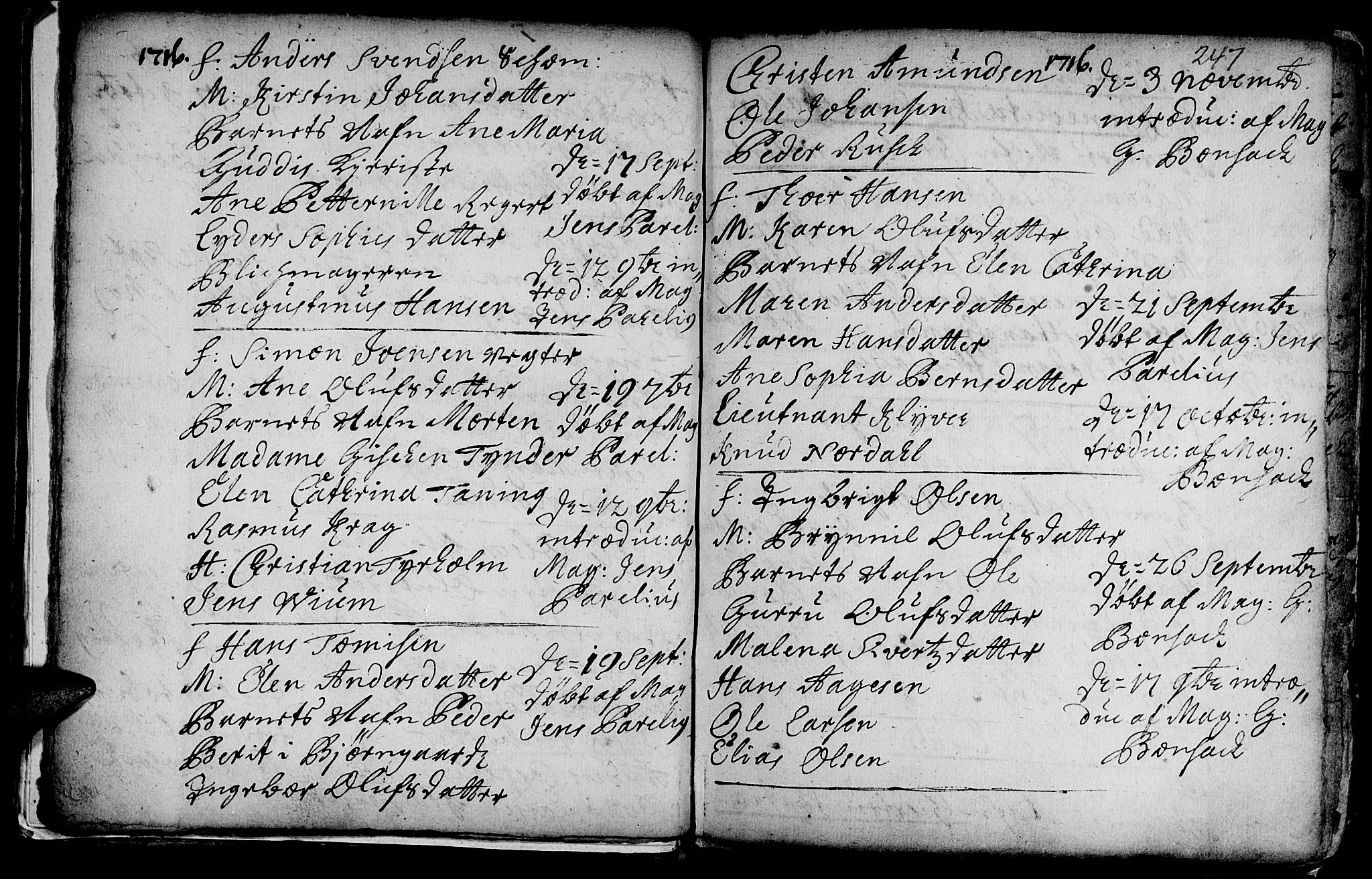 Ministerialprotokoller, klokkerbøker og fødselsregistre - Sør-Trøndelag, AV/SAT-A-1456/601/L0035: Parish register (official) no. 601A03, 1713-1728, p. 247