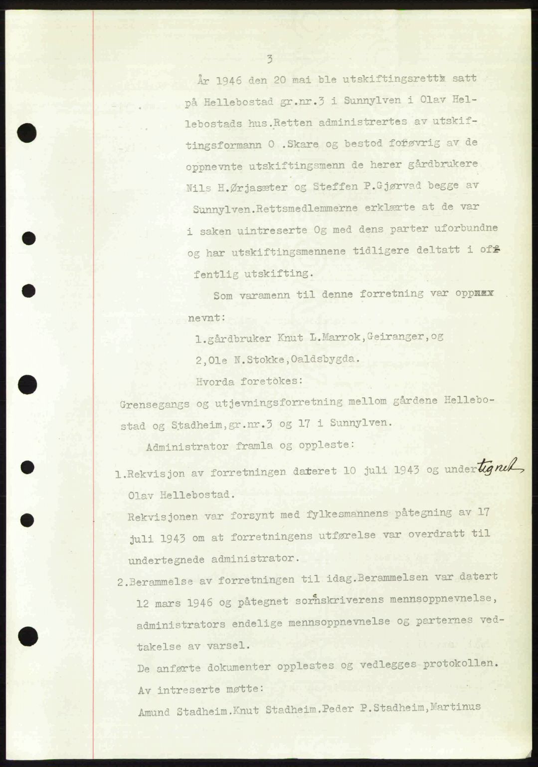 Nordre Sunnmøre sorenskriveri, AV/SAT-A-0006/1/2/2C/2Ca: Mortgage book no. A23, 1946-1947, Diary no: : 2136/1946
