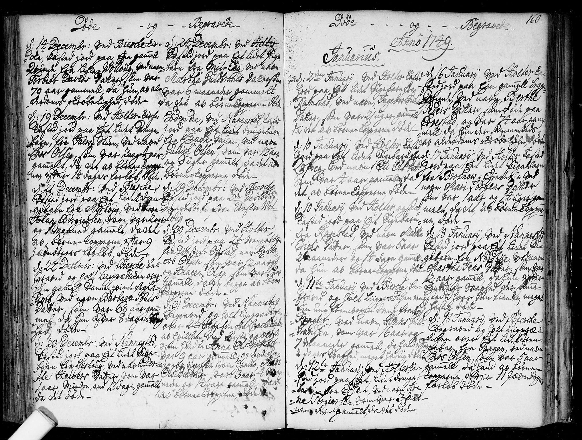 Nannestad prestekontor Kirkebøker, SAO/A-10414a/F/Fa/L0006: Parish register (official) no. I 6, 1739-1754, p. 160
