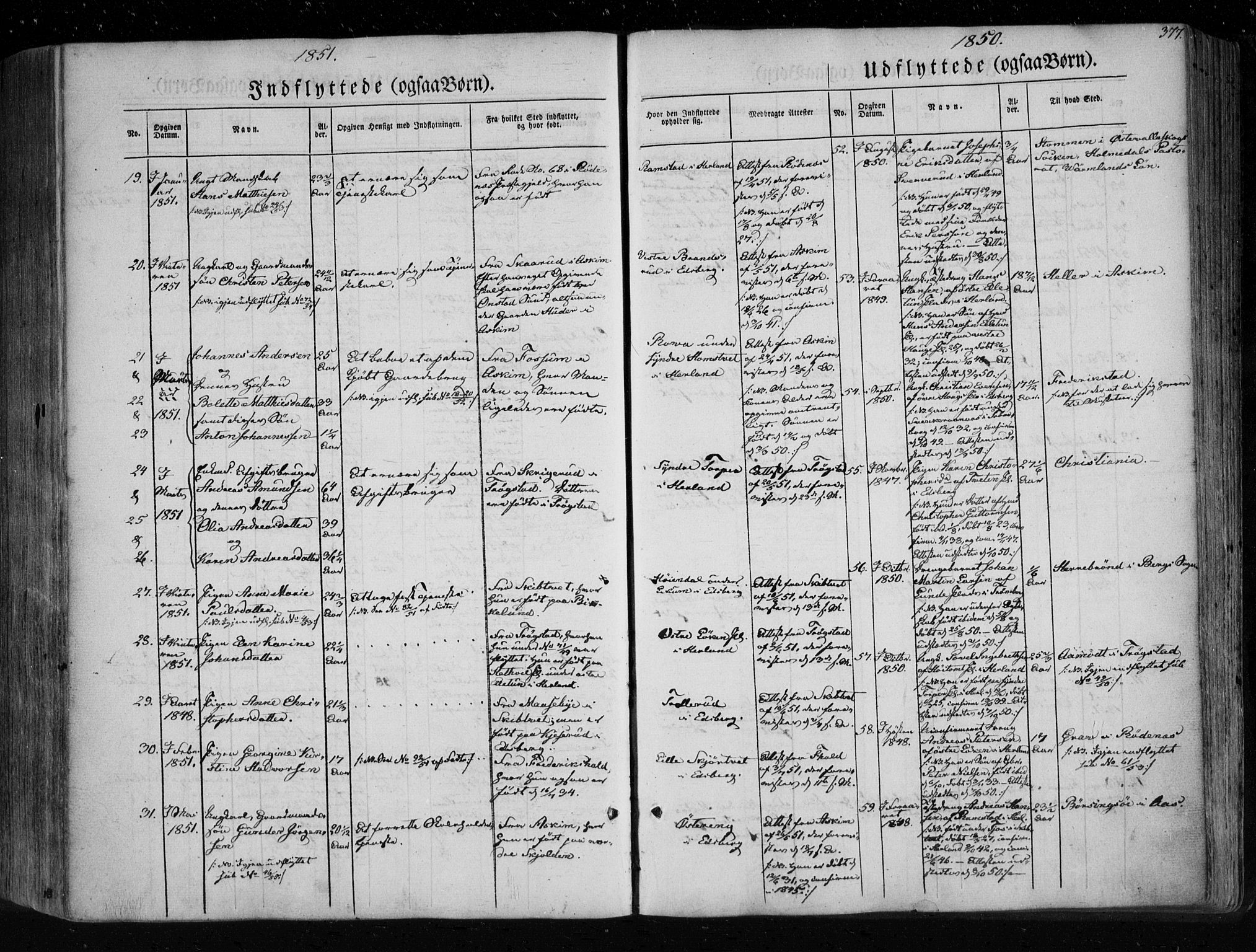 Eidsberg prestekontor Kirkebøker, SAO/A-10905/F/Fa/L0009: Parish register (official) no. I 9, 1849-1856, p. 377