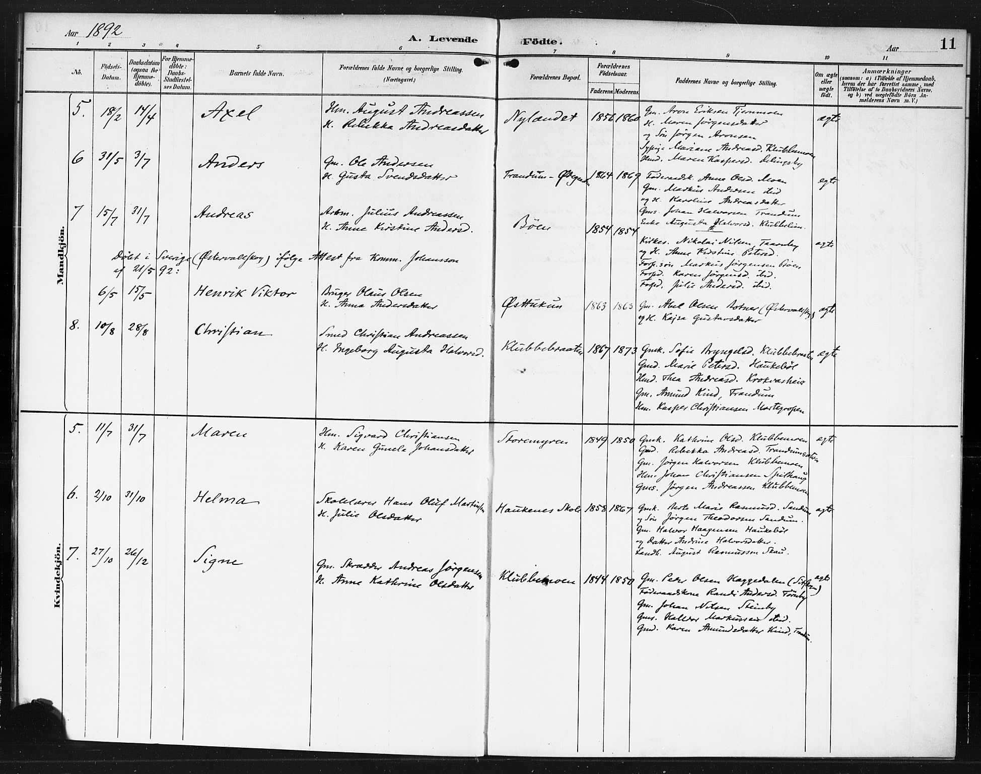 Rødenes prestekontor Kirkebøker, AV/SAO-A-2005/F/Fb/L0002: Parish register (official) no. II 2, 1890-1900, p. 11