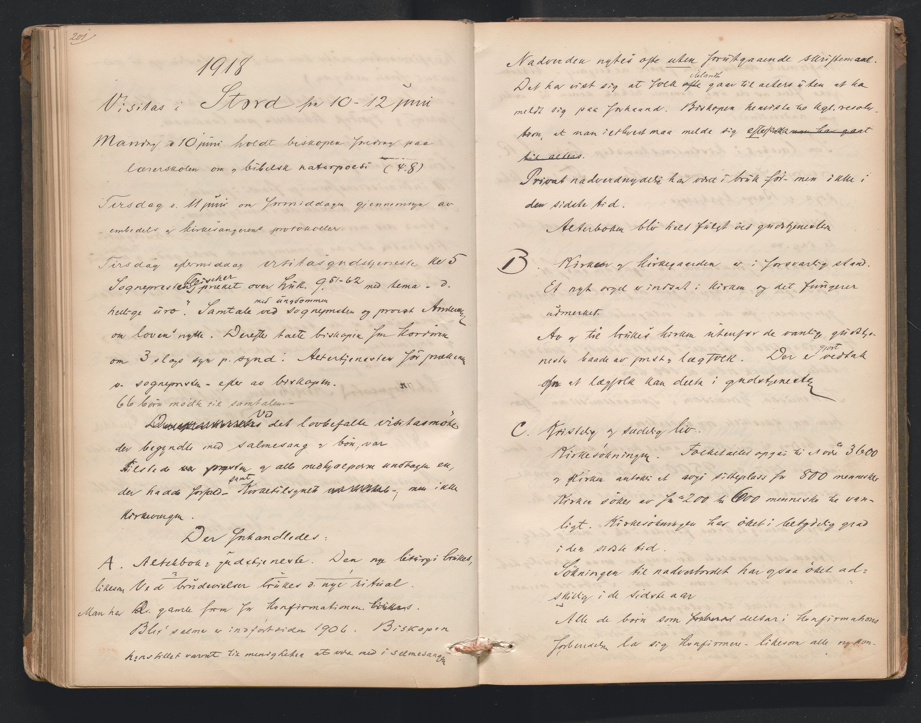 Nordre Sunnhordland prosti, AV/SAB-A-99912/F/L0001: Visitasprotokoll , 1860-1959, p. 201