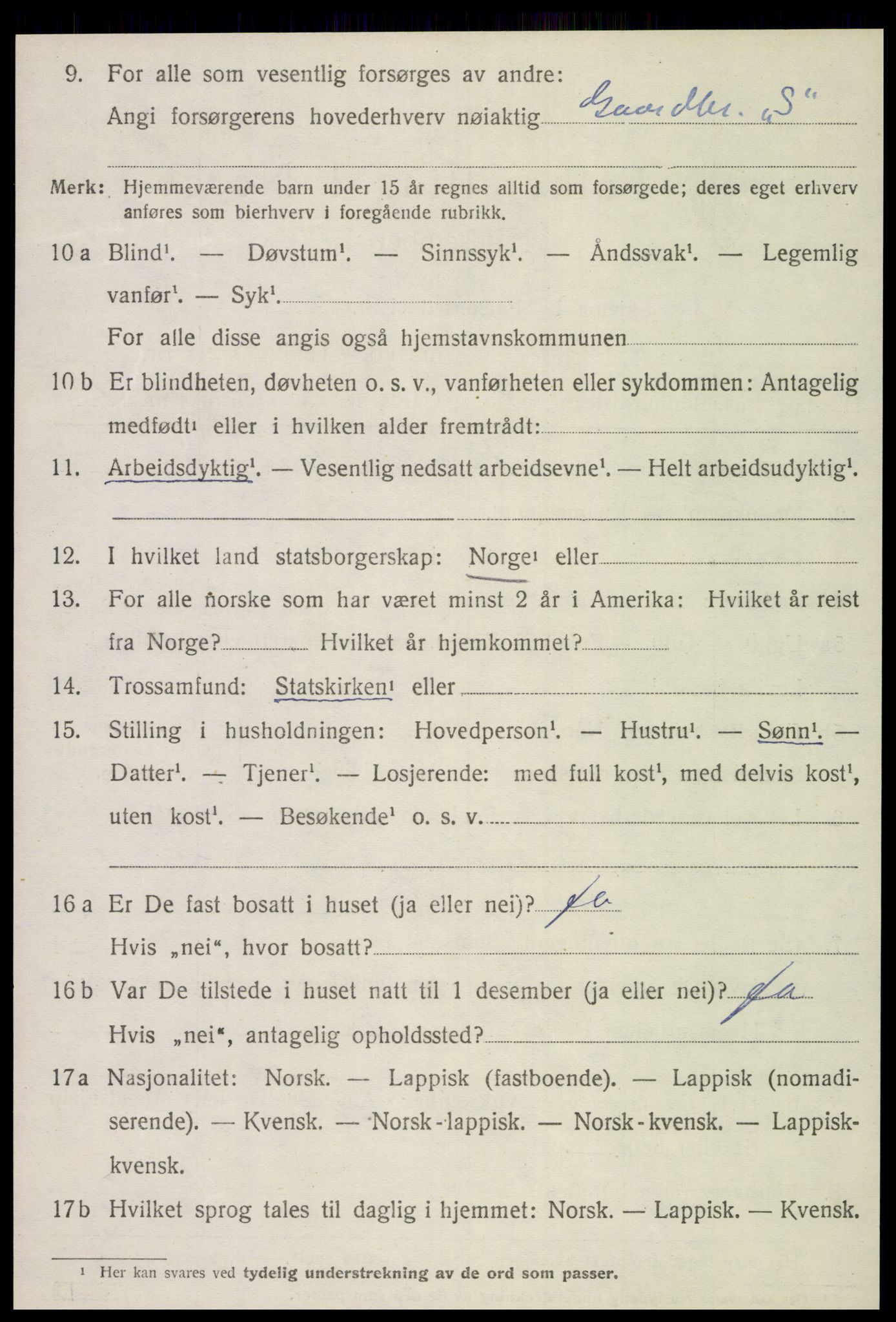 SAT, 1920 census for Flatanger, 1920, p. 797