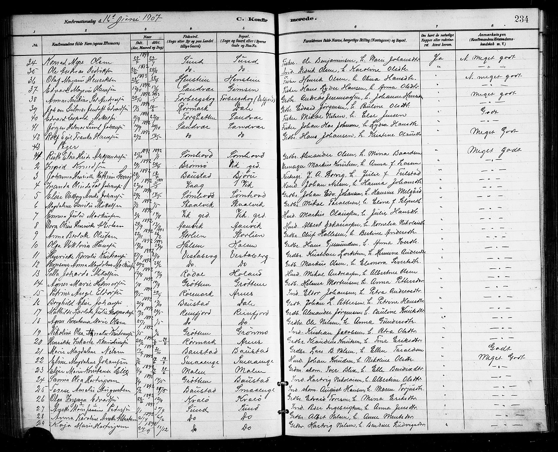 Ministerialprotokoller, klokkerbøker og fødselsregistre - Nordland, SAT/A-1459/812/L0188: Parish register (copy) no. 812C06, 1884-1912, p. 234
