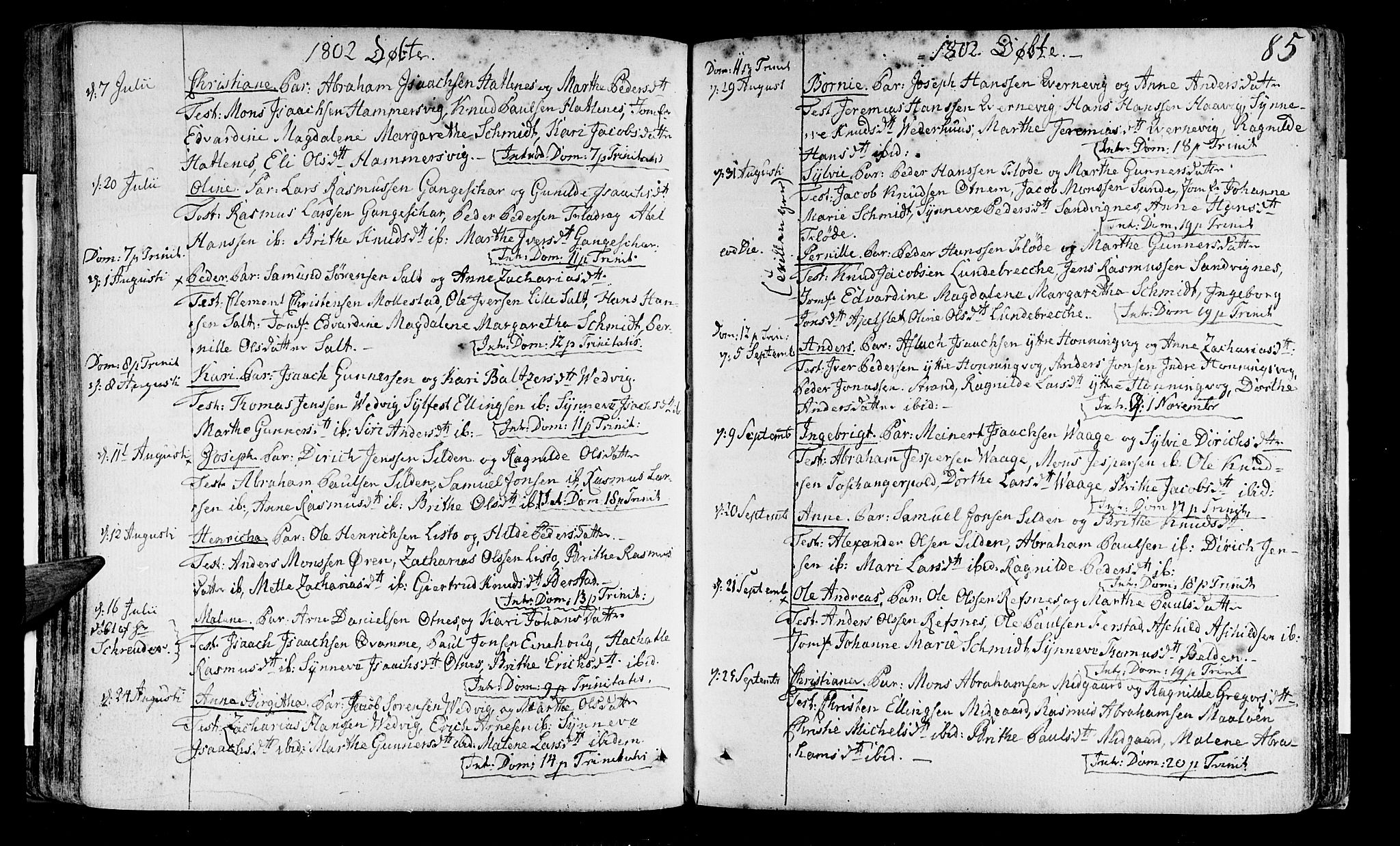 Selje sokneprestembete, AV/SAB-A-99938/H/Ha/Haa/Haaa: Parish register (official) no. A 6, 1782-1806, p. 85