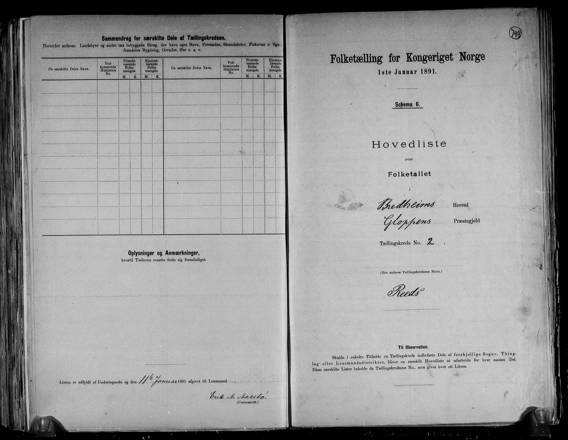 RA, 1891 census for 1446 Breim, 1891, p. 7