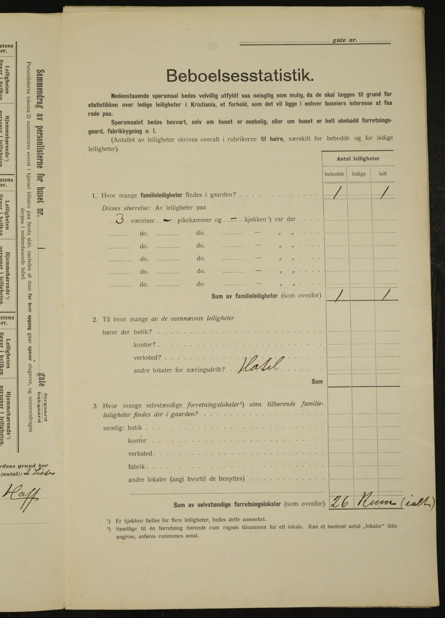 OBA, Municipal Census 1912 for Kristiania, 1912, p. 21662