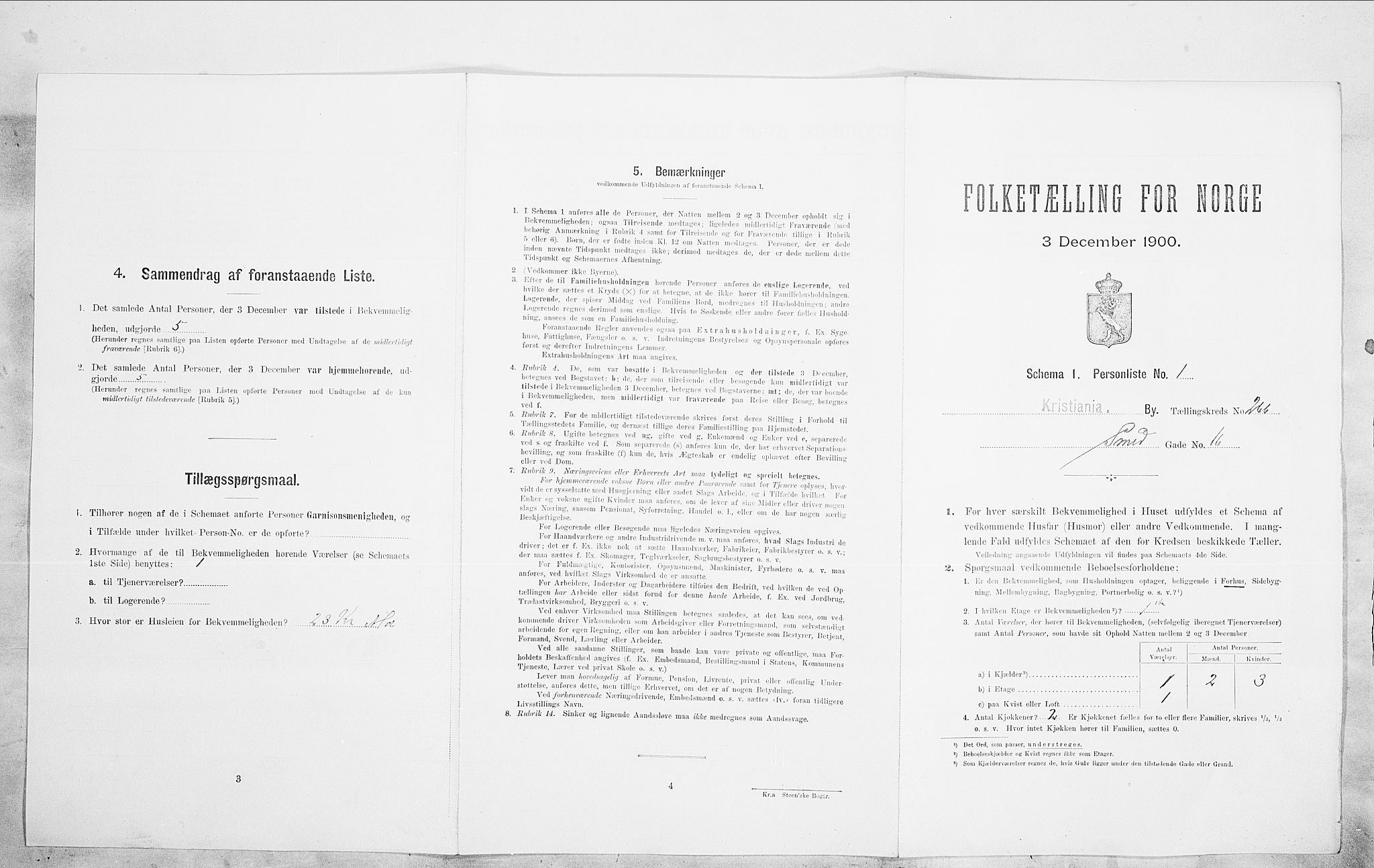 SAO, 1900 census for Kristiania, 1900, p. 86735