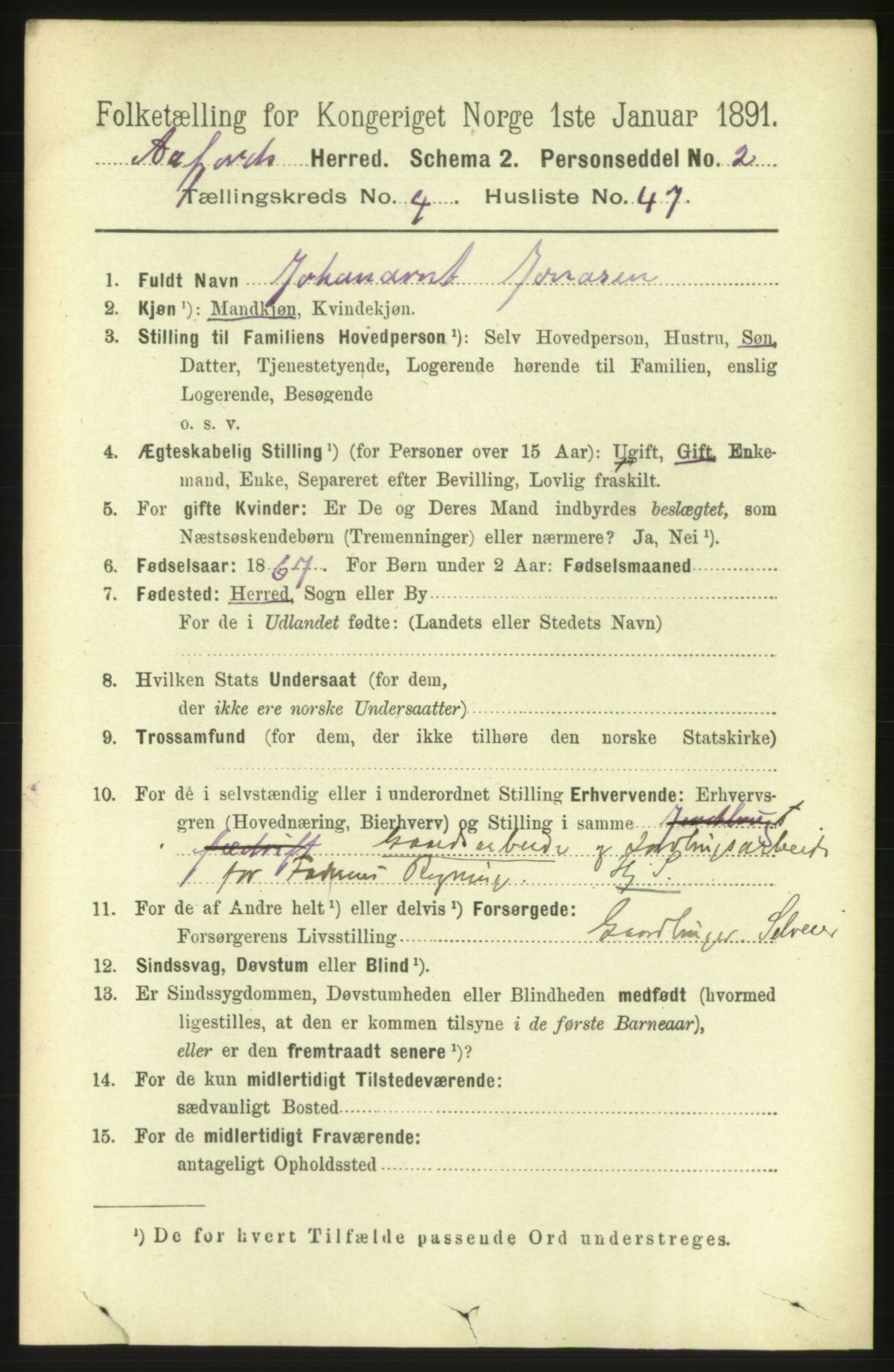 RA, 1891 census for 1630 Åfjord, 1891, p. 1143